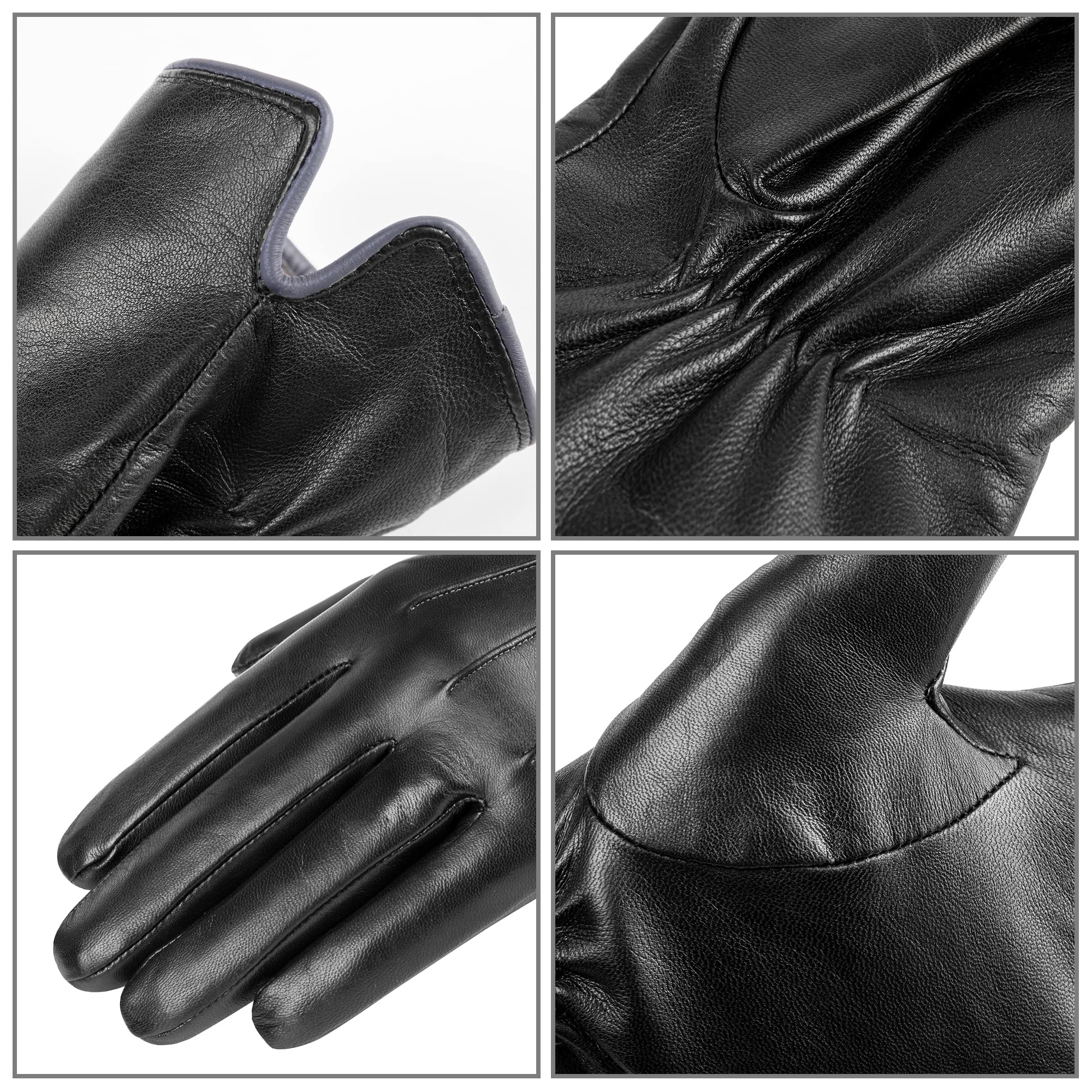 Women's Winter Fashion Leather Gloves with Warm Cashmere Lining - Touchscreen Compatible for Texting & Driving - Elegant Dress Gloves for Cold Weather, Outdoor Activities & Formal Occasions