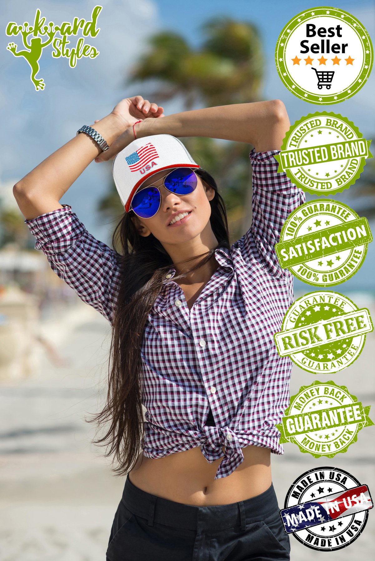USA Flag Trucker Hat for Men & Women - Patriotic American Baseball Cap for 4th of July, Independence Day, BBQ Parties & Outdoor Events - Adjustable Snapback Design