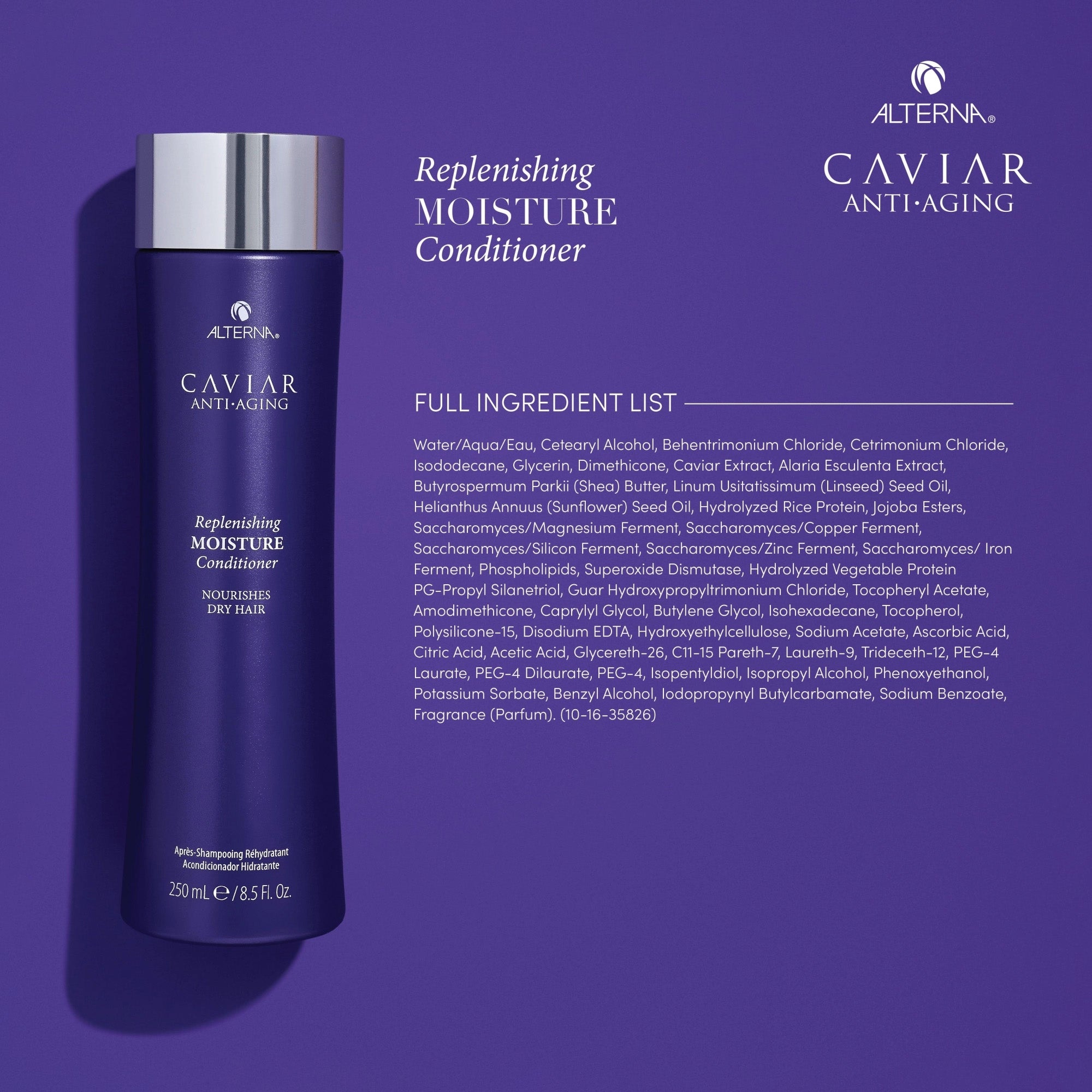 Alterna Caviar Anti-Aging Replenishing Moisture Conditioner for Dry, Damaged Hair | Hydrating & Repairing Hair Treatment | Salon-Quality at Home | Perfect for Daily Use & Post-Color Care