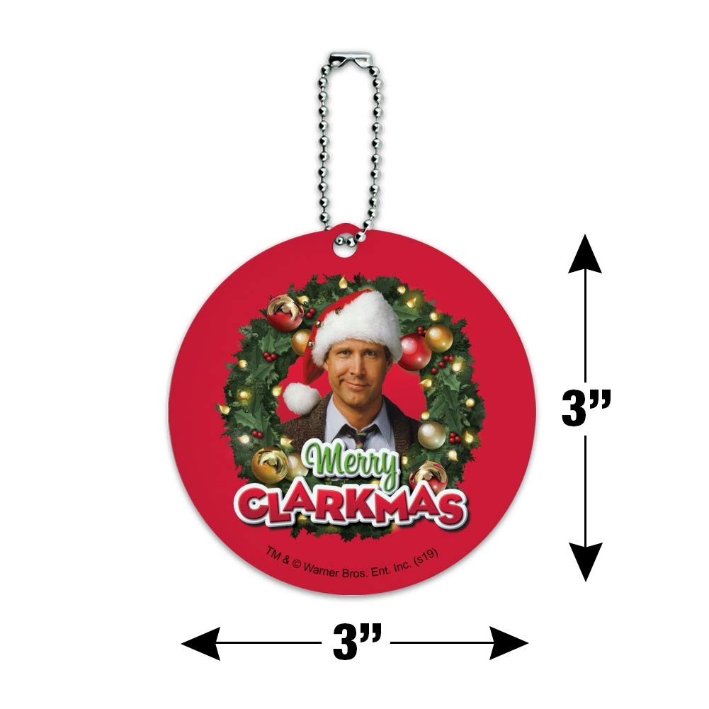 Merry Clarkmas Round Luggage ID Tag - Christmas Vacation Themed Suitcase & Carry-On Accessory - Perfect for Holiday Travel & Gift Giving