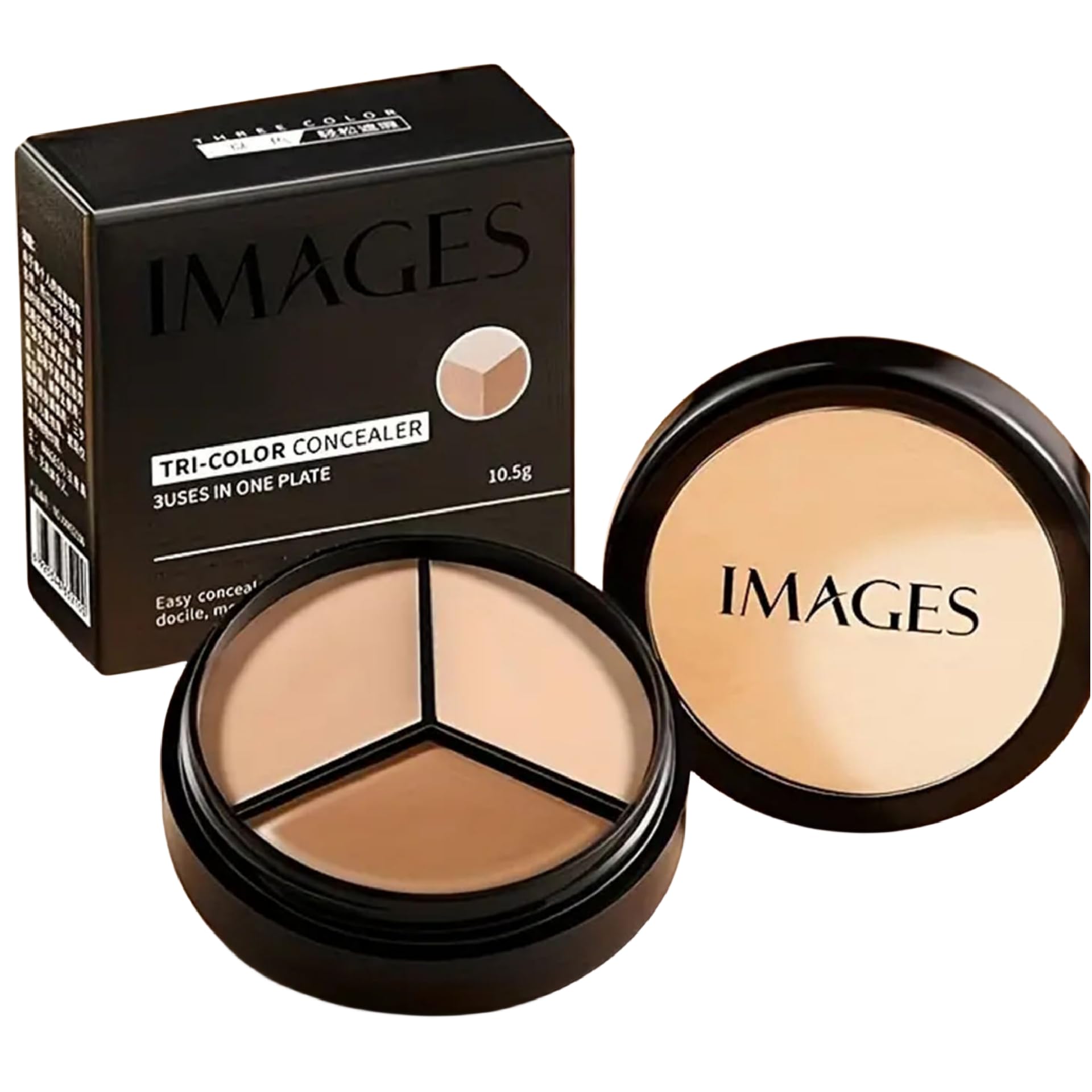 Tri-Color Concealer Palette - 3-in-1 Full Coverage Cream Concealer for Dark Circles & Redness | Waterproof, Long-Lasting Color Corrector | Highlighting & Contouring Foundation | Perfect for Everyday Makeup & Professional Looks