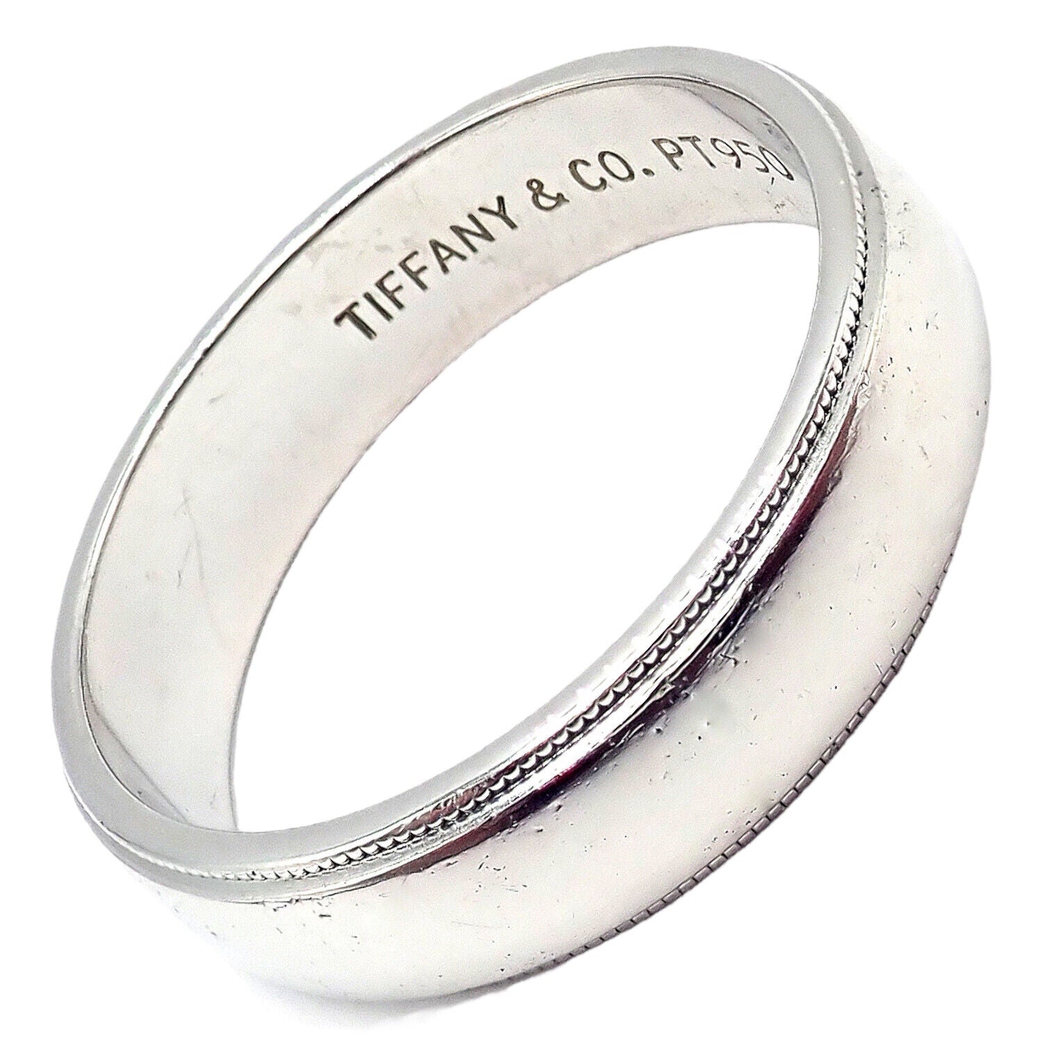 Tiffany & Co. Platinum 6mm Classic Milgrain Men's Wedding Band Ring Size 11.5 - Perfect for Engagement, Anniversary & Special Occasion Gifts