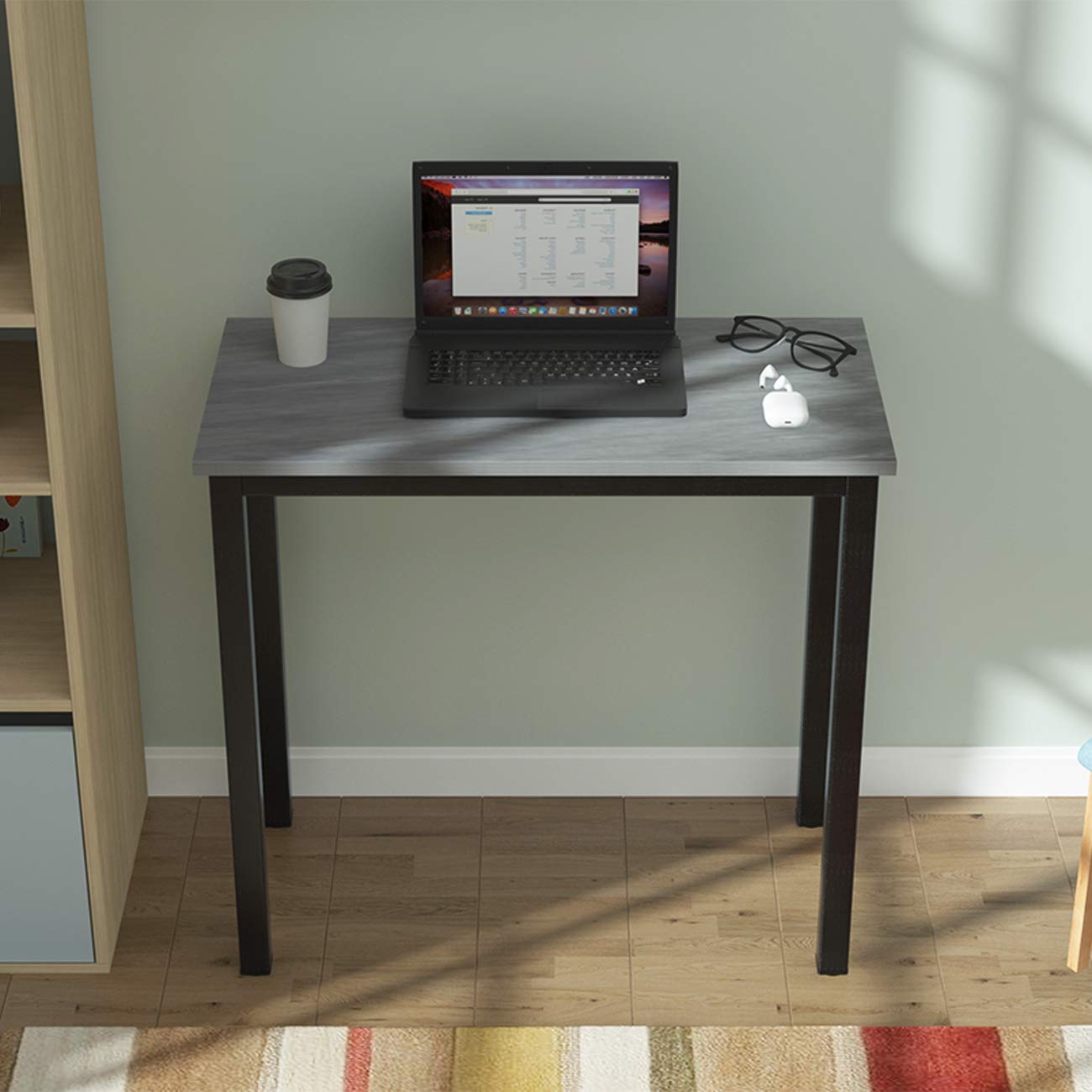 SogesGame 31.5 Inch Small Computer Desk - Compact Home Office Desk with Study Writing Table, Space-Saving Workstation for Small Spaces (Grey) | Perfect for Home Office, Dorm Room & Apartment Workspace