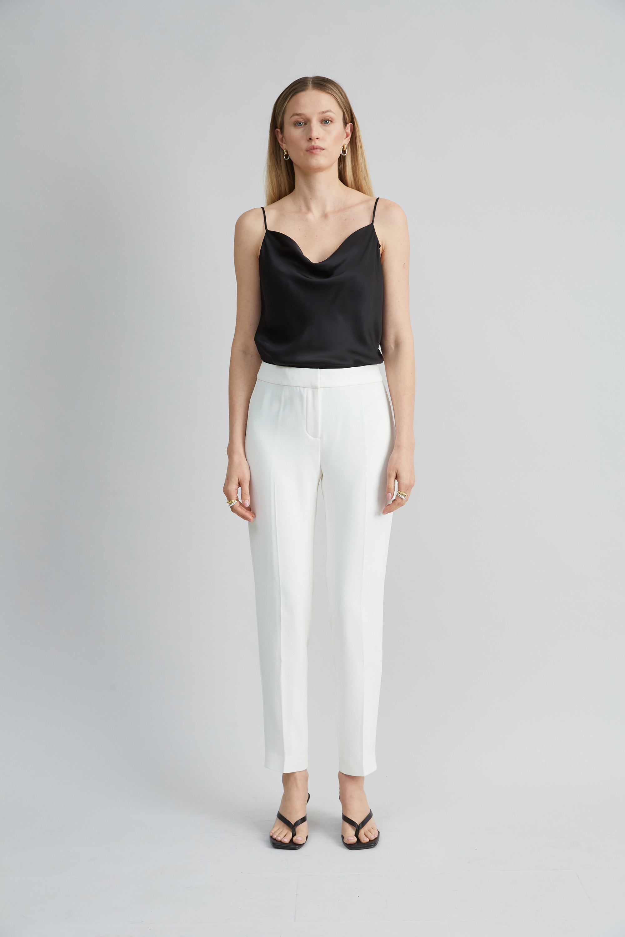 Slim Crepe Inseam Pants for Women - Comfortable Stretch Trousers for Work, Office & Casual Wear | Perfect for Business, Travel & Everyday Outfits