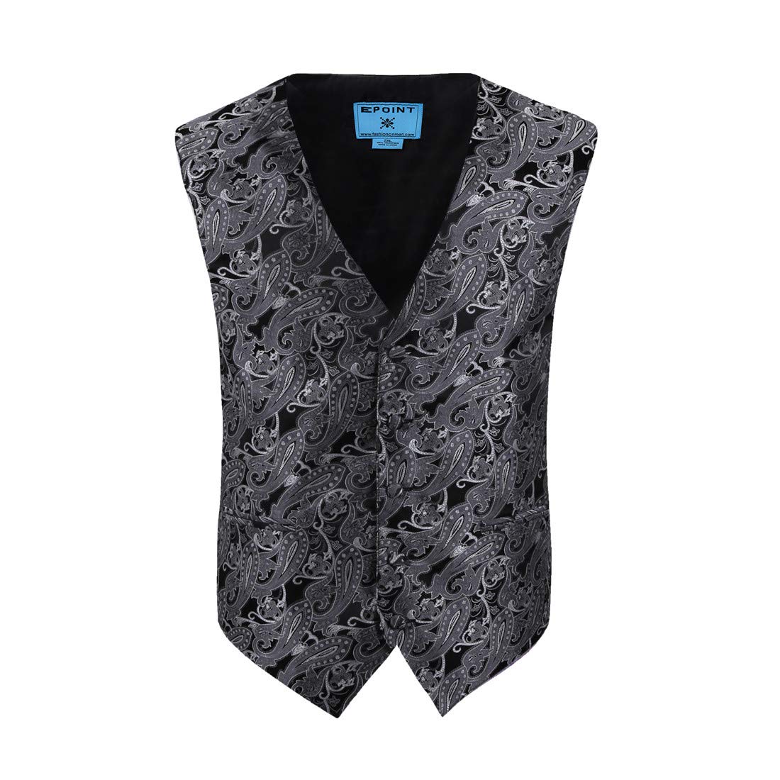 Epoint Men's Fashion Paisley Microfiber Dress Tuxedo Vest & Neck Tie Set - Formal Wedding, Prom, Party & Business Attire