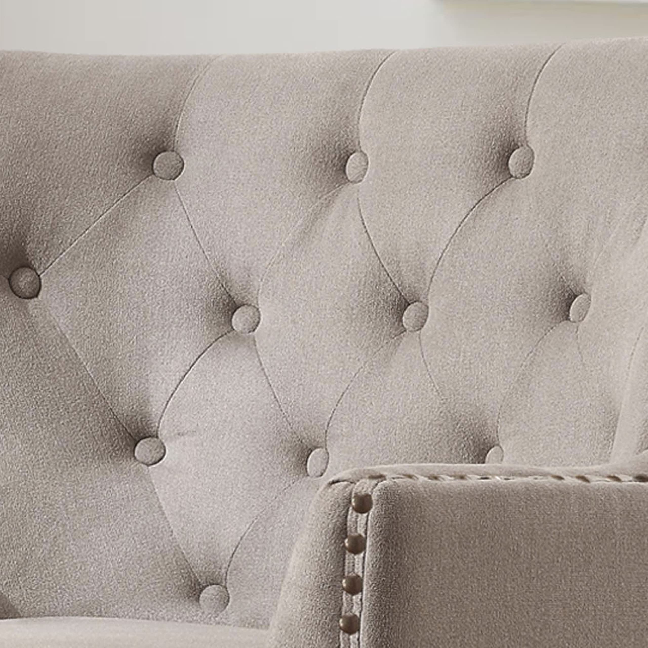 Rosevara Atlas Mid-Century Modern Upholstered Accent Chair - Tufted Lounge Armchair with Soft Cushions for Living Room & Bedroom - Perfect Small Space Seating for Apartments, Reading Nooks & Cozy Corners