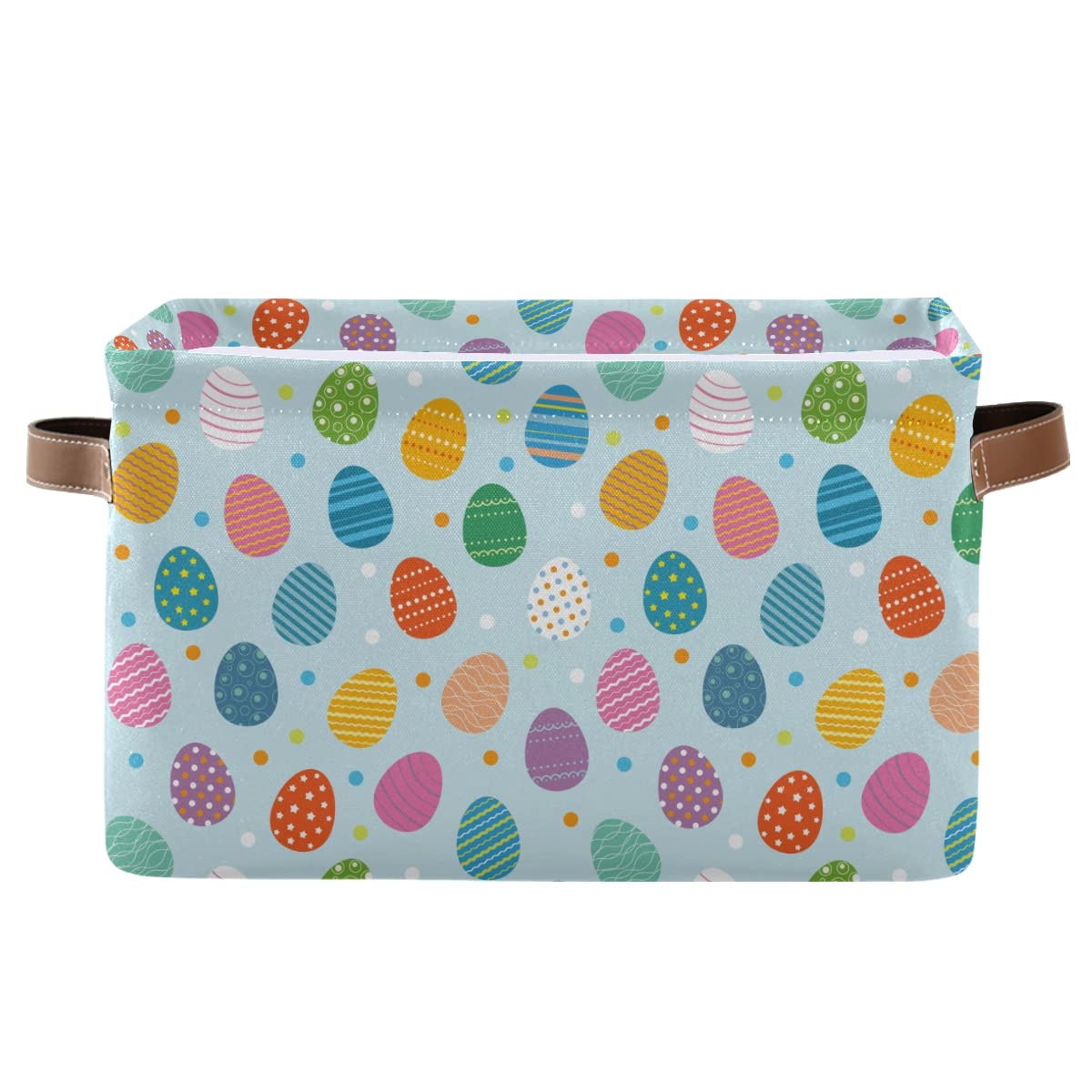 Easter Eggs Storage Basket - Collapsible Rectangle Bin for Nursery Toys, Books & Closet Organization | Waterproof Decor for Shelves, Bedroom & Holiday Decorations | Perfect for Easter, Kids' Room & Home Storage Solutions