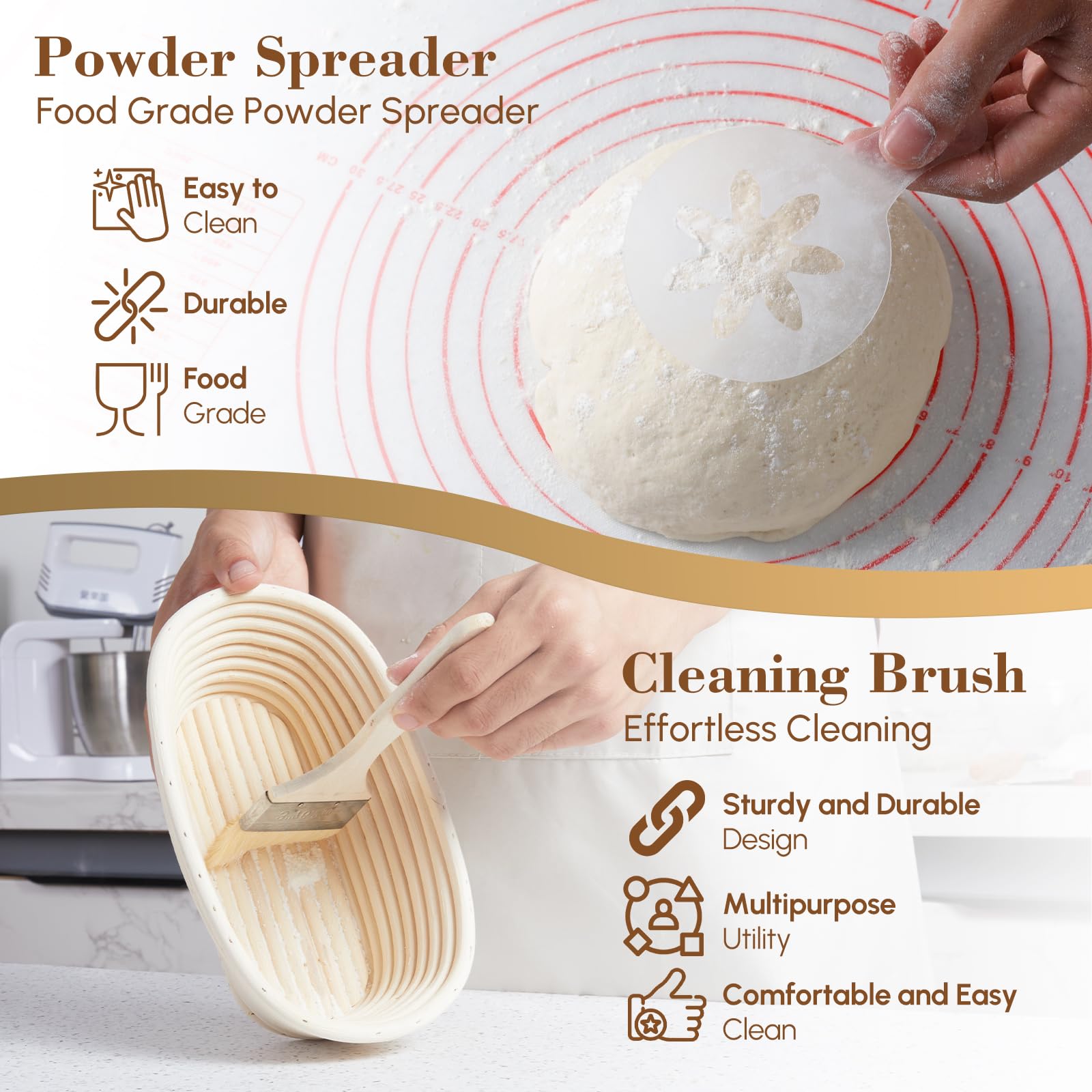 17-Piece Banneton Bread Proofing Basket Set - 9