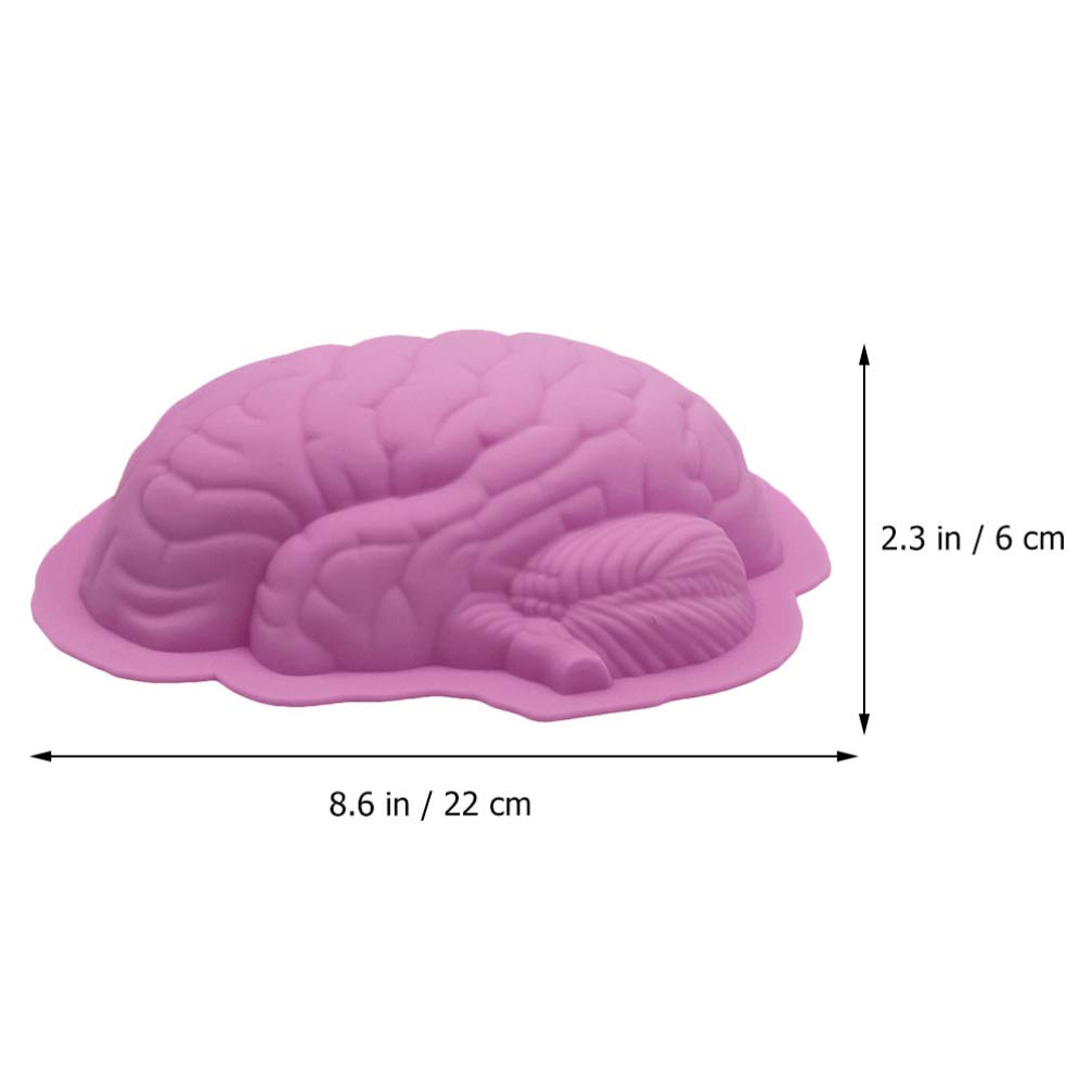 DOITOOL 2PCS Halloween Brain Silicone Molds for Baking - Reusable Cake, Chocolate, Candy & Pudding Molds (8.65x6.48x2.36 Inch) - Perfect for Halloween Parties, Themed Desserts, and Spooky Treats