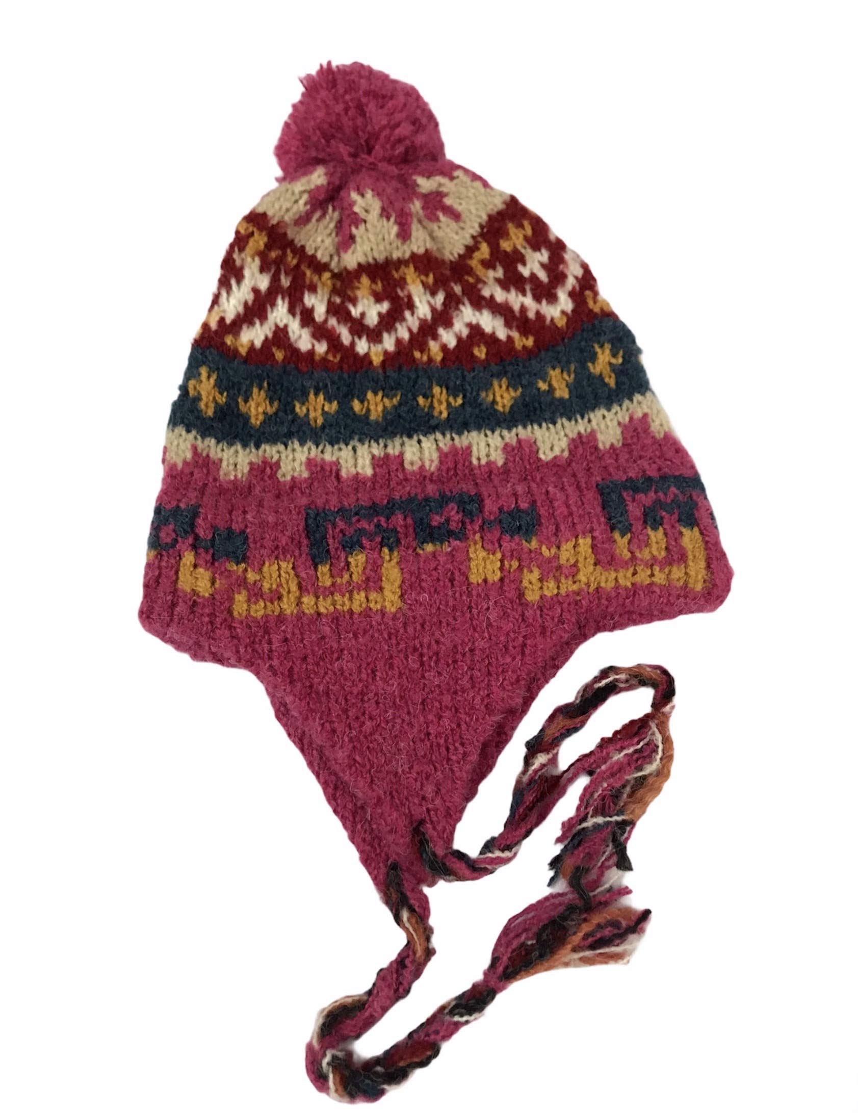 Unisex Handmade Baby Alpaca Chullo Hat from Peru - Warm Winter Beanie for Men & Women - Perfect for Skiing, Snowboarding & Cold Weather