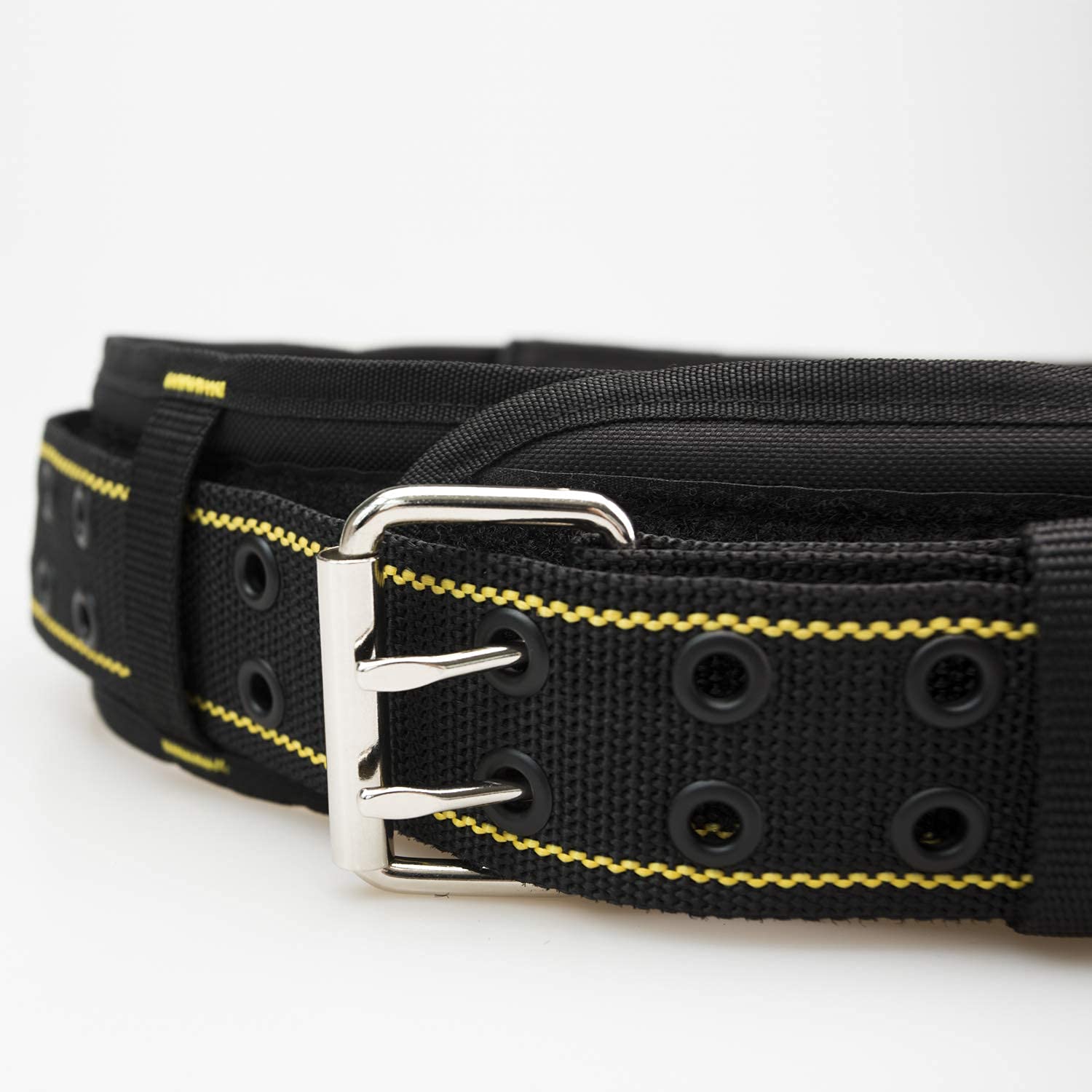 Heavy Duty Padded Tool Belt with Cordless Drill Holder & Drill Bit Tote - Durable Work Belt for Electricians, Carpenters and Construction Workers - Perfect for Job Sites, Home Renovations and DIY Projects