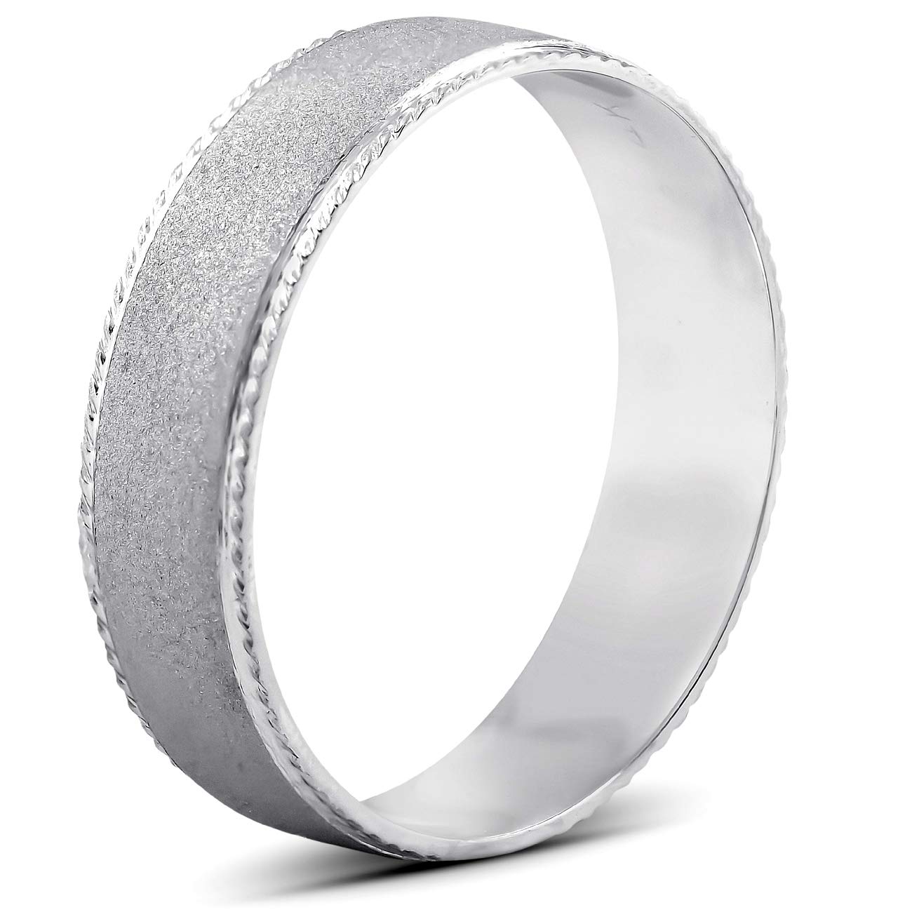 14K White Gold Hand Braided Flat Brushed Wedding Band for Men - Perfect for Engagement, Anniversary & Special Occasions