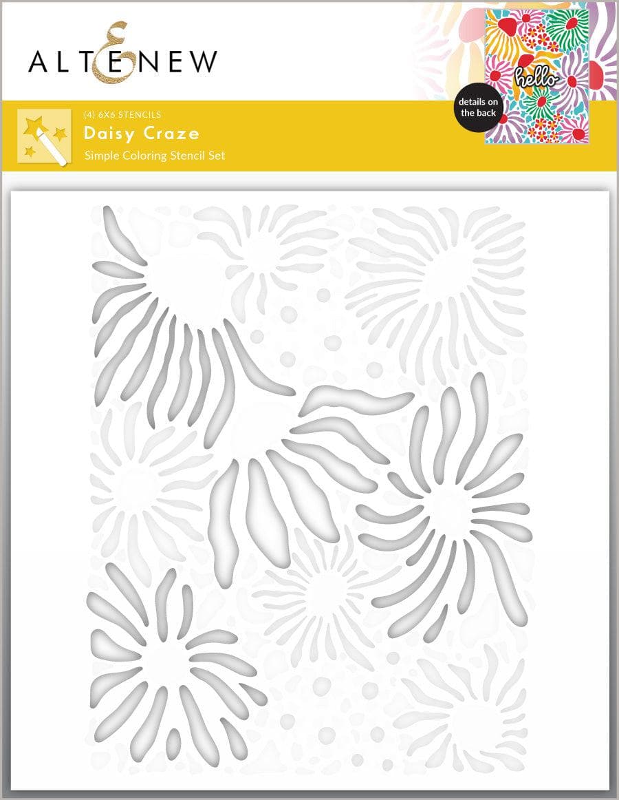 Daisy Craze Stencil Set (4 in 1) - Floral DIY Craft Templates for Painting, Scrapbooking & Home Decor - Perfect for Wall Art, Gift Wrapping & Spring Projects