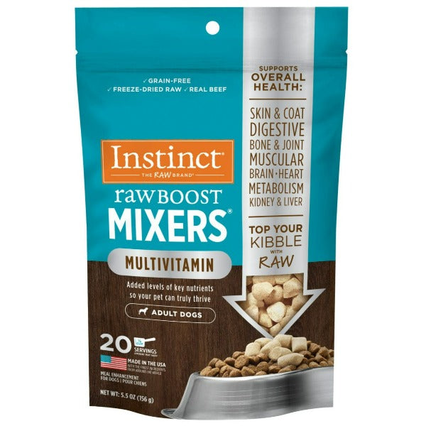 Instinct Raw Boost Mixers Multivitamin Dog Food Topper - Grain Free, Natural Freeze Dried Nutrition for Small & Large Dogs, 5.5oz - Perfect for Mealtime Enhancement & Picky Eaters