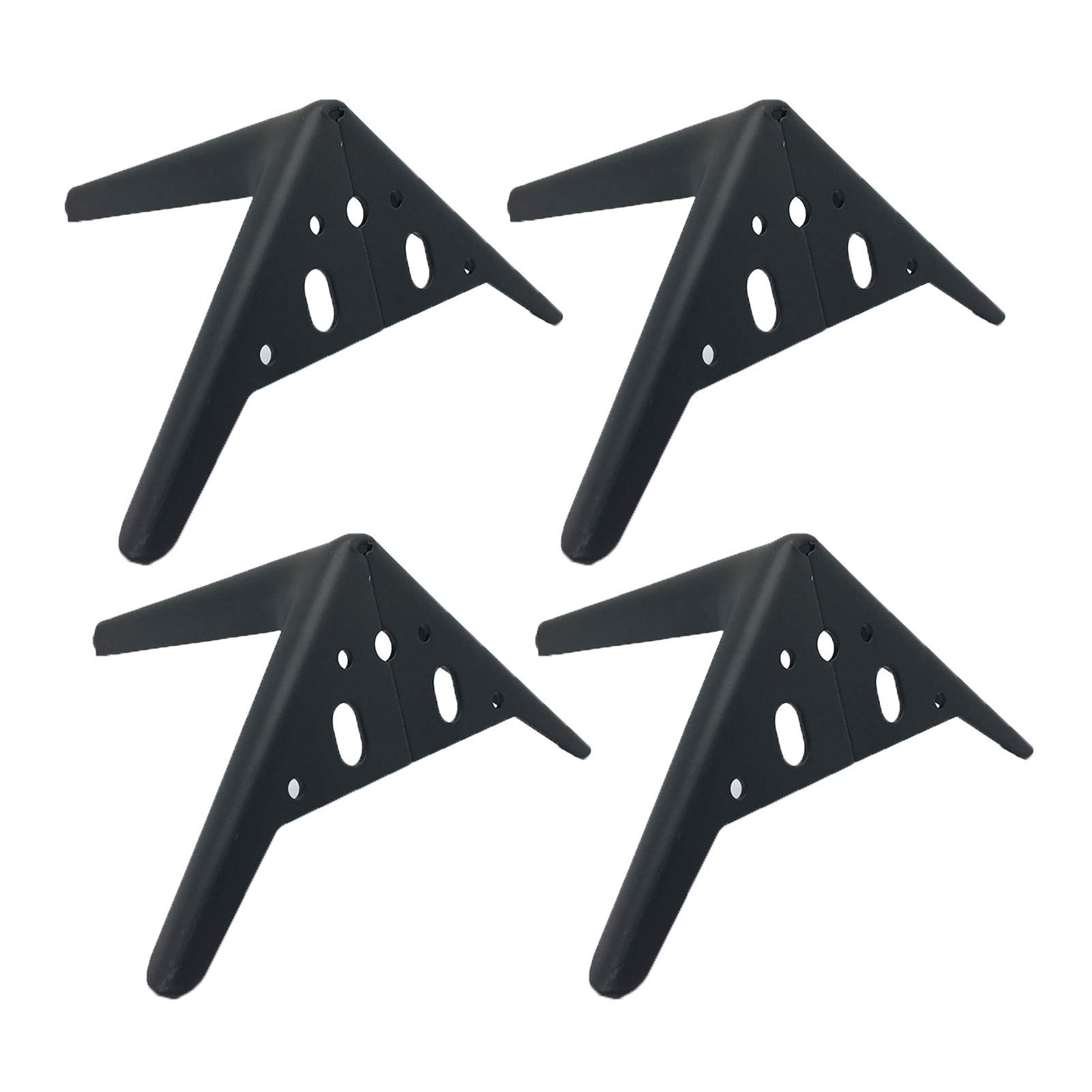 4 Pack Wrought Iron Furniture Legs - 15cm Black Metal Table Legs, Desk Legs, Sofa Bed Legs & Cabinet Feet Replacement - Heavy Duty Furniture Risers for Living Room, Office, Kitchen & Dining Room