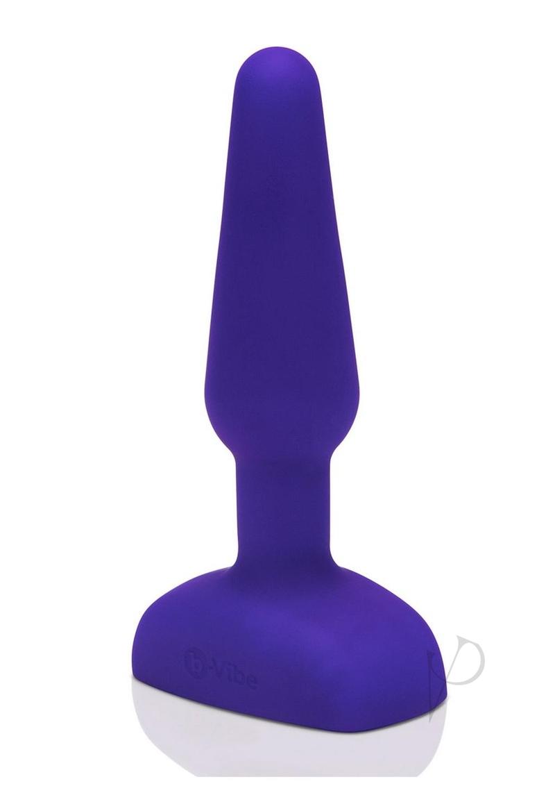 B Vibe Trio Plug Rechargeable Silicone Anal Plug with Remote Control - Purple | Perfect for Couples Play, Solo Exploration & BDSM Adventures