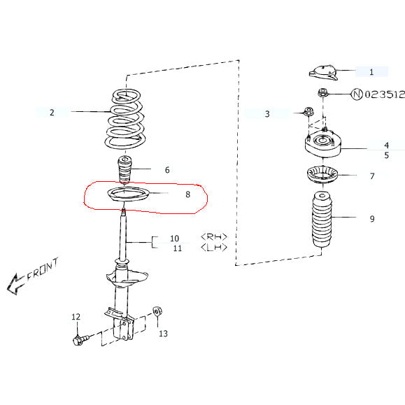 Subaru OEM Rear Lower Rubber Spring Seat - Compatible with 2004-2007 WRX & STI Models - Durable Suspension Part for Smooth Ride & Off-Road Performance
