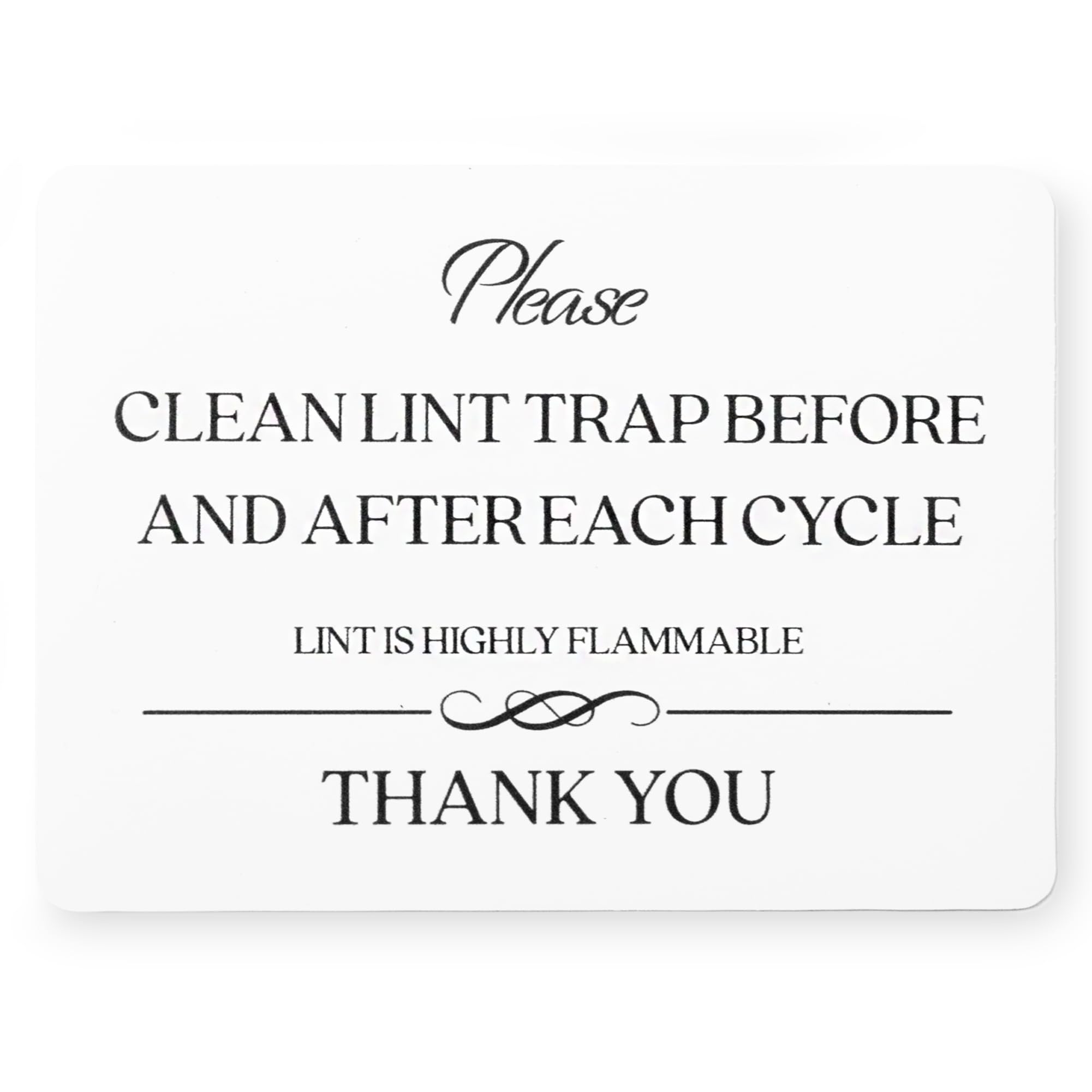 Clean Lint Trap Magnetic Sign (4.75 x 3.5 inches) - Essential for Airbnb & Vrbo Hosts - Short-Term Rental Warning Sign - Perfect for Dryer Safety in Vacation Rentals