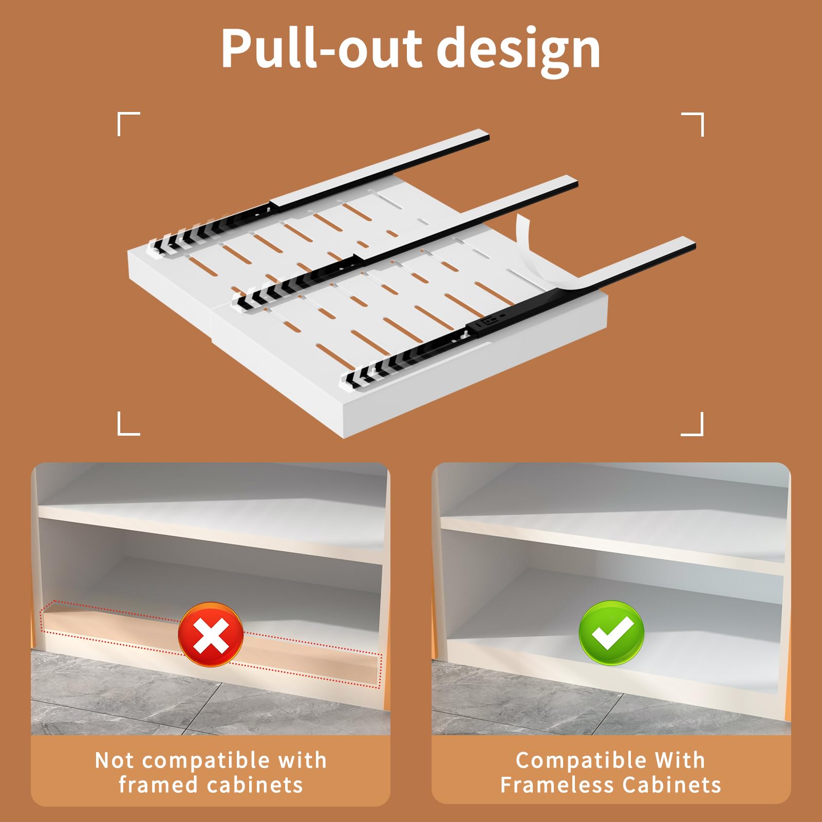 2 Pack Expandable Pull Out Cabinet Organizer (12.6
