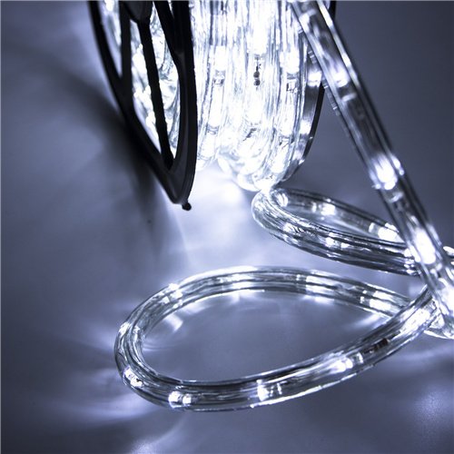 Waterproof LED Rope Lights Outdoor - 100FT/30M Cold White String Lights with 1080 LEDs for Patio, Garden, Pool & Holiday Decorations