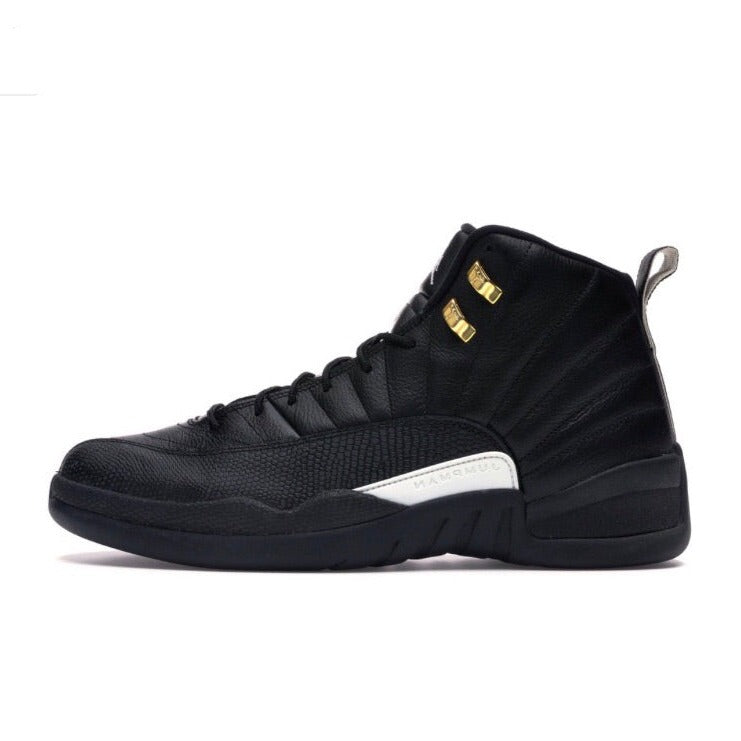 Air Jordan 12 Retro Men's Basketball Shoes - Black/White/Metallic Gold for Casual Wear & Street Style