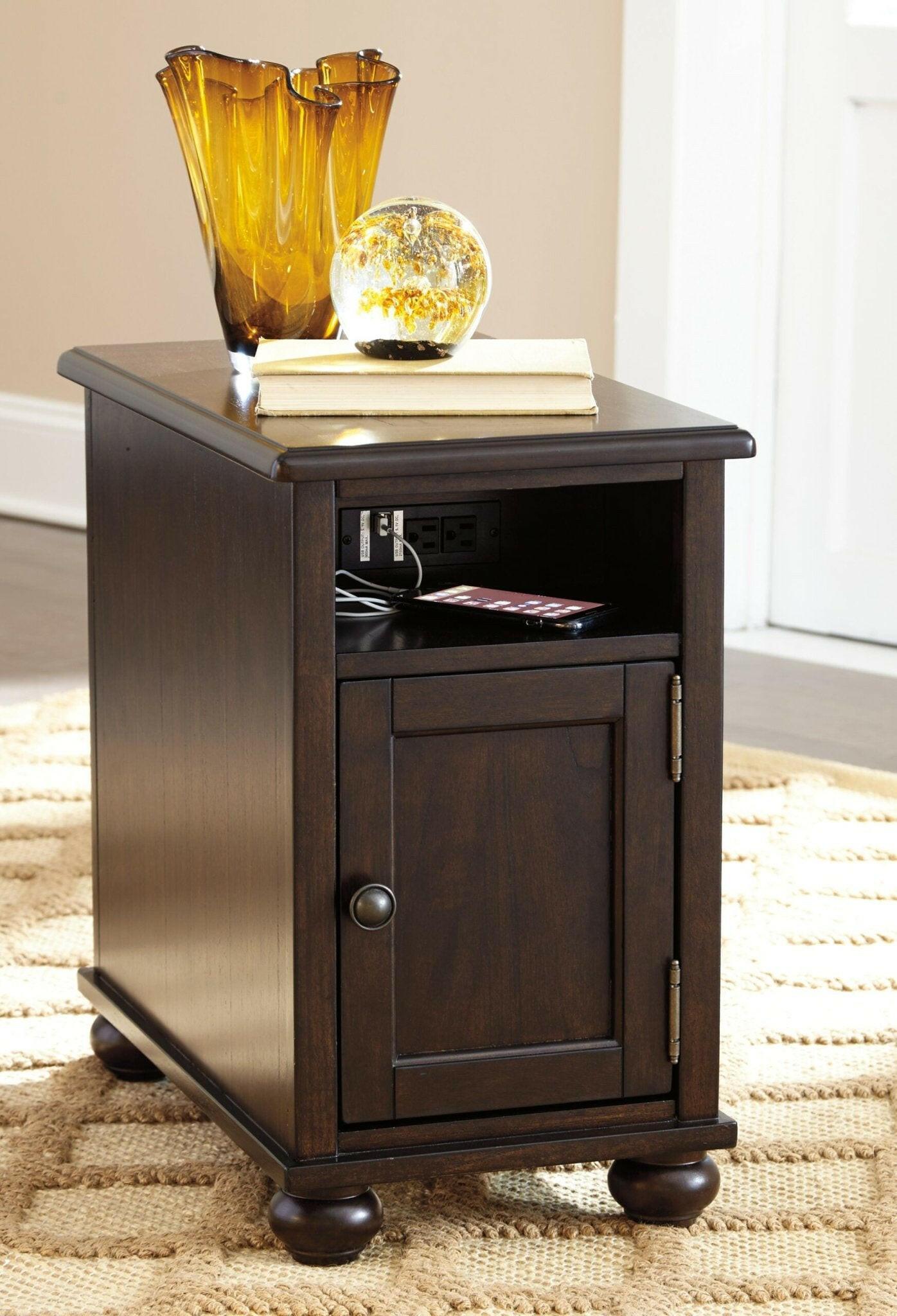 Barilanni Modern End Table T934 7 - Small Side Table for Living Room, Bedroom, Office - Nightstand with Sturdy Metal Frame & Wooden Top - Perfect for Coffee, Books, Lamps & Home Decor