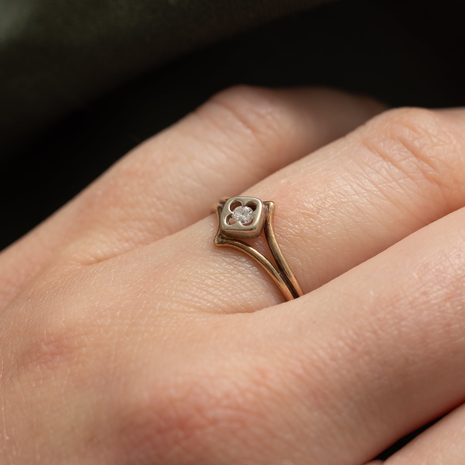 0.05ct Diamond Openwork Ring - Size 6 | Elegant Stackable Band for Women, Perfect for Weddings, Anniversaries & Everyday Wear