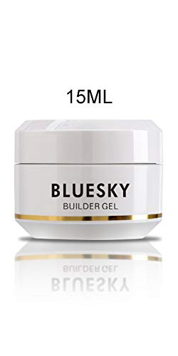 Bluesky Builder Gel Nail Kit - 15ml Clear Builder Gel with 50 Nail Form Stickers, Nail File & Buffer, Extension Brush - Perfect for Beginners | DIY Nail Extensions at Home, Salon Quality Manicure