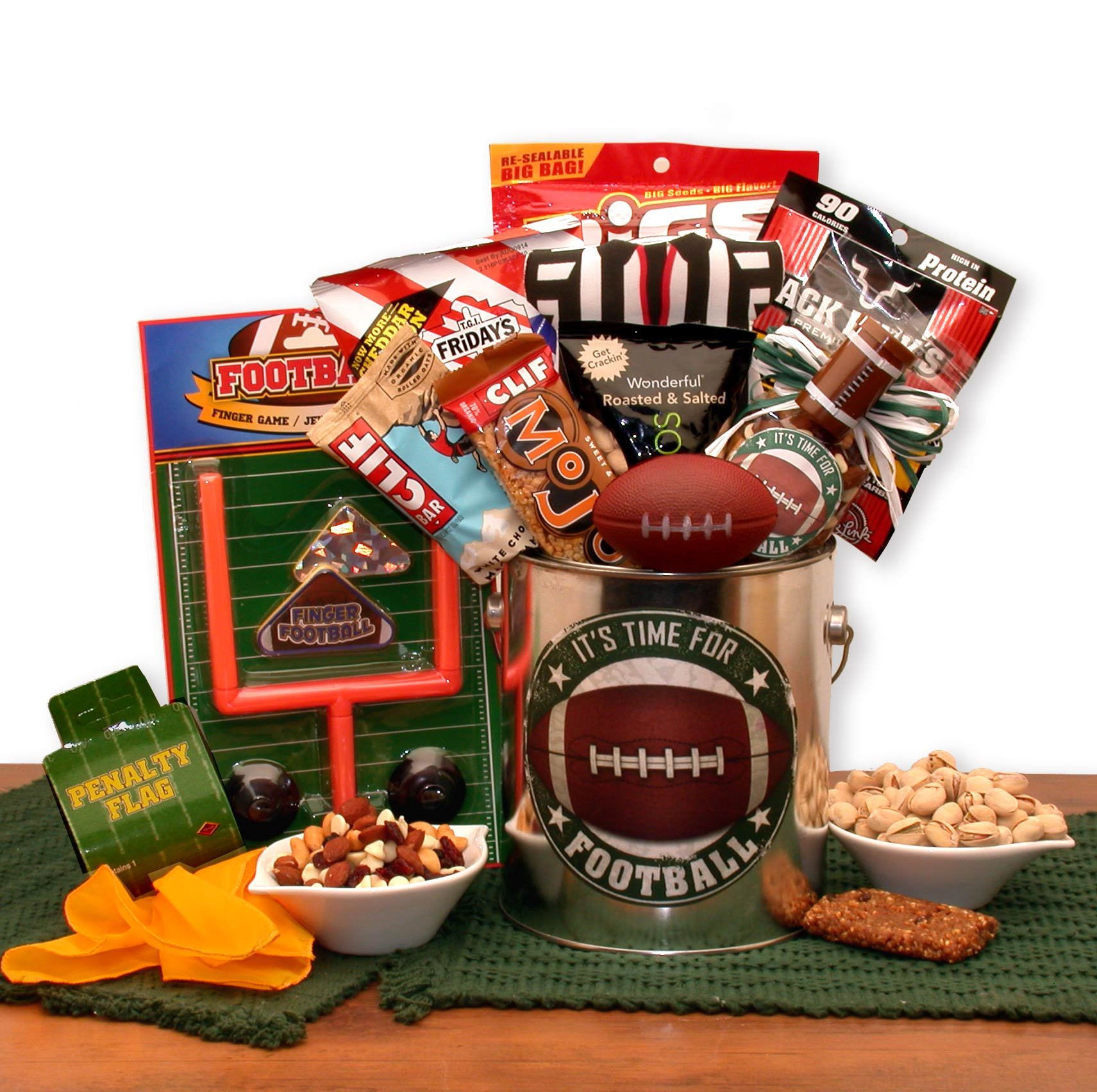 Football Snacks Gift Basket - Perfect for Game Day, Tailgating & Sports Themed Parties - Football Fan Gift Pail with Assorted Treats for NFL, College Football & Sports Events