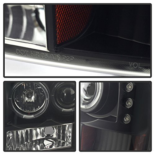 AKKON Black Smoked LED Headlights & Tail Lights for 1999-2004 Ford F250 F350 F450 F550 Super Duty - Halo Projector Headlamps with DRL - Upgrade Your Truck Lighting for Night Driving & Off-Road Adventures