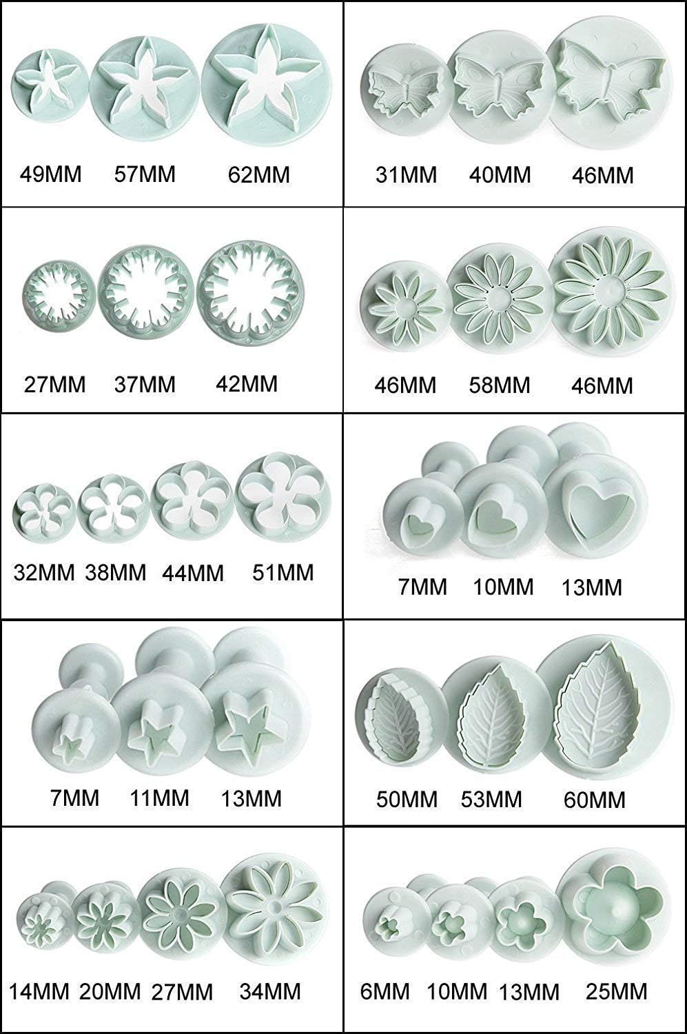 8-Piece Fondant Cake Decorating Tool Set - 16 Flower Patterns for Sugar Craft & Clay Modeling - Perfect for Wedding, Birthday & DIY Cake Decorating