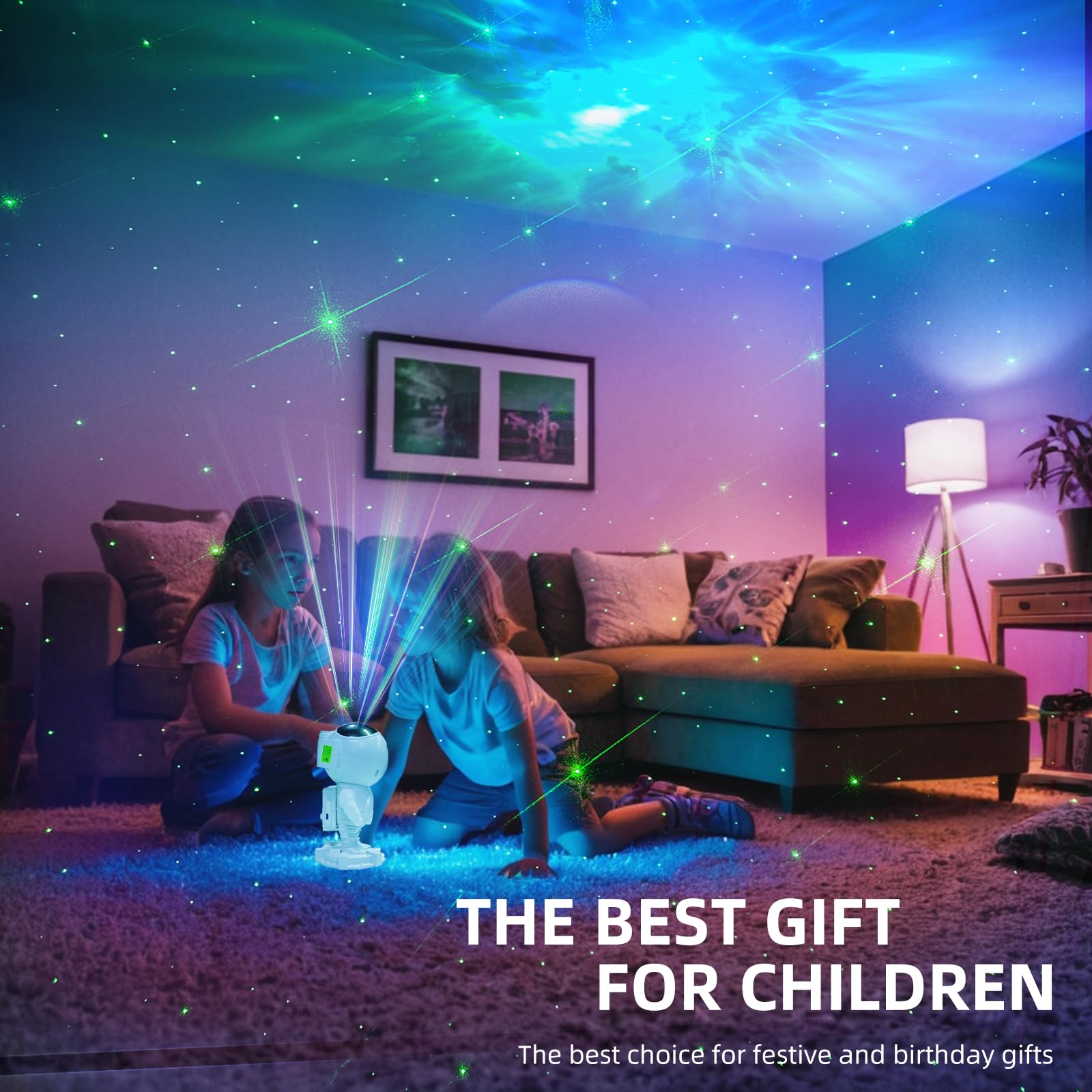 Astronaut Galaxy Projector - Bluetooth Star Night Light with White Noise & Timer, 360° Adjustable Nebula Projector for Bedroom, Kids Room & Meditation | Remote Control & Night Sky Effects for Relaxation & Sleep Aid