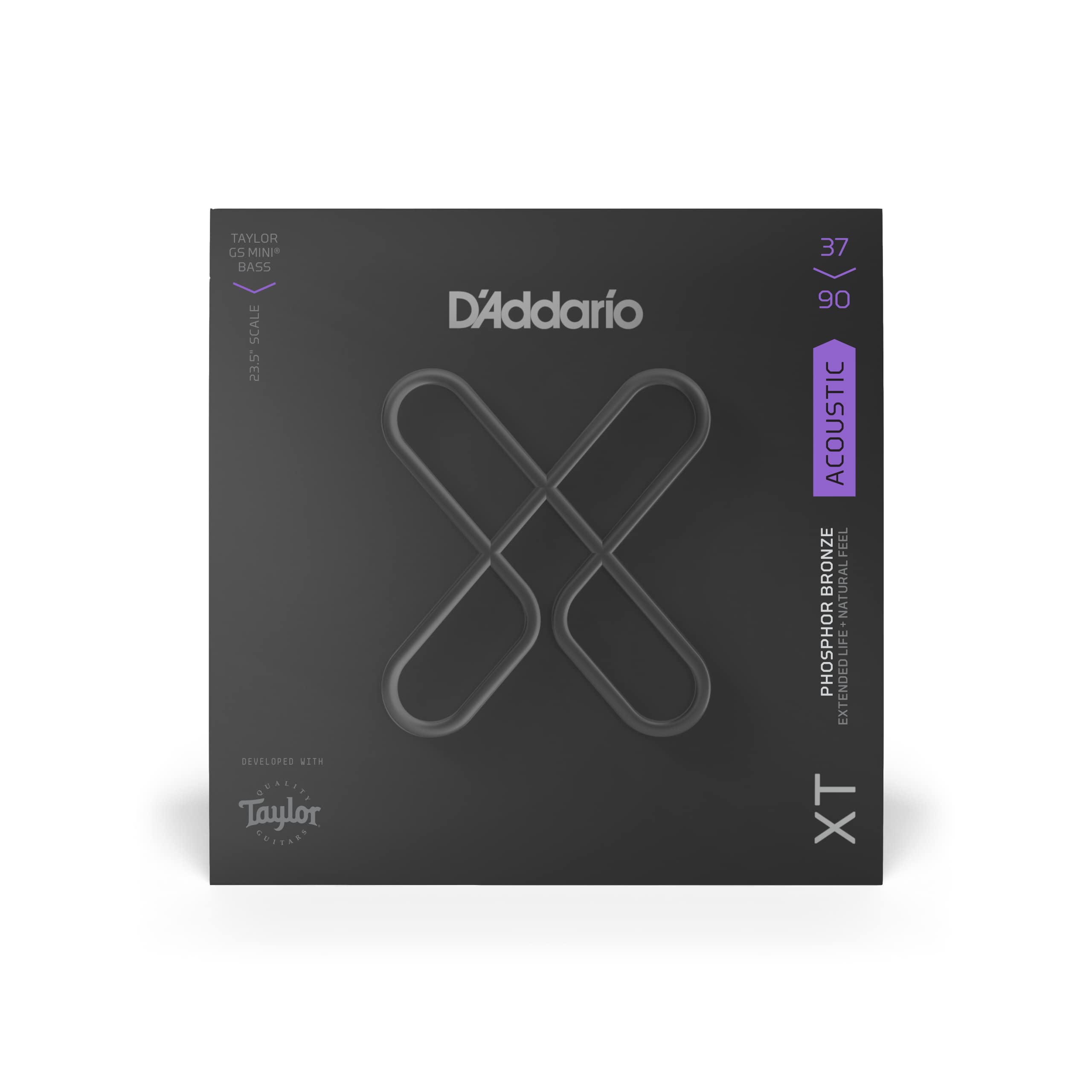 D'Addario XTB3790GS Coated Acoustic Bass Guitar Strings - Phosphor Bronze Custom Light (37-90) for GS Mini® | Long-Lasting Tone & Playability | Perfect for Studio Recording & Live Performances