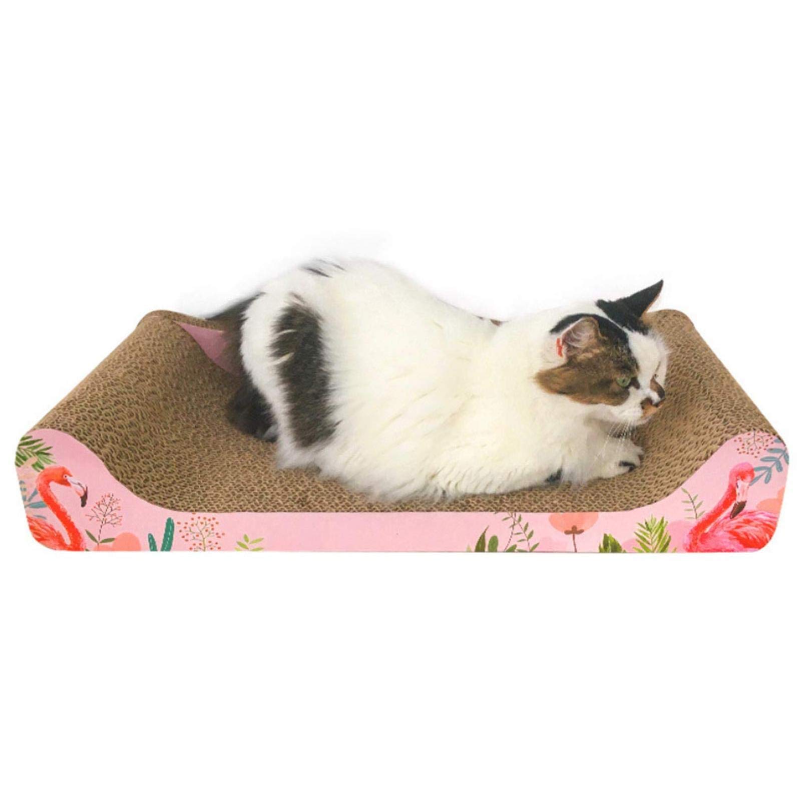 Pink Cat Scratch Pad - Durable Corrugated Cardboard Scratcher Toy for Indoor Cats - Fun & Safe Clawing Activity for Kittens - Perfect for Playtime & Furniture Protection