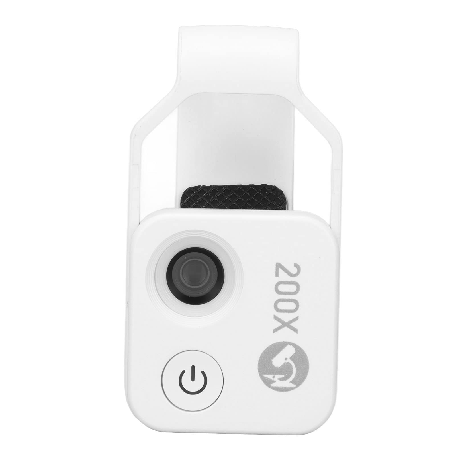 200X Zoom Pocket Phone Microscope with Adjustable LED Light & CPL Lens - Portable Mini Microscope for Plant Study, Coin Inspection & Science Education (White) - Perfect for Hobbyists, Students & Researchers