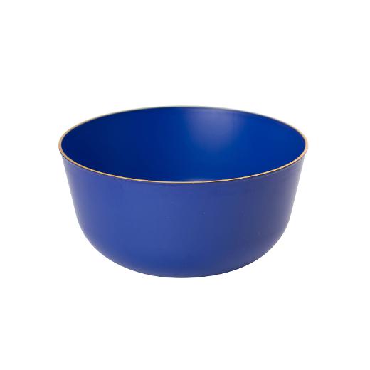 Elegant Blue and Gold Round Plastic Plates - 12-Pack Disposable Dinner Plates for Parties, Weddings, and Special Events - Durable and Stylish Tableware for Celebrations