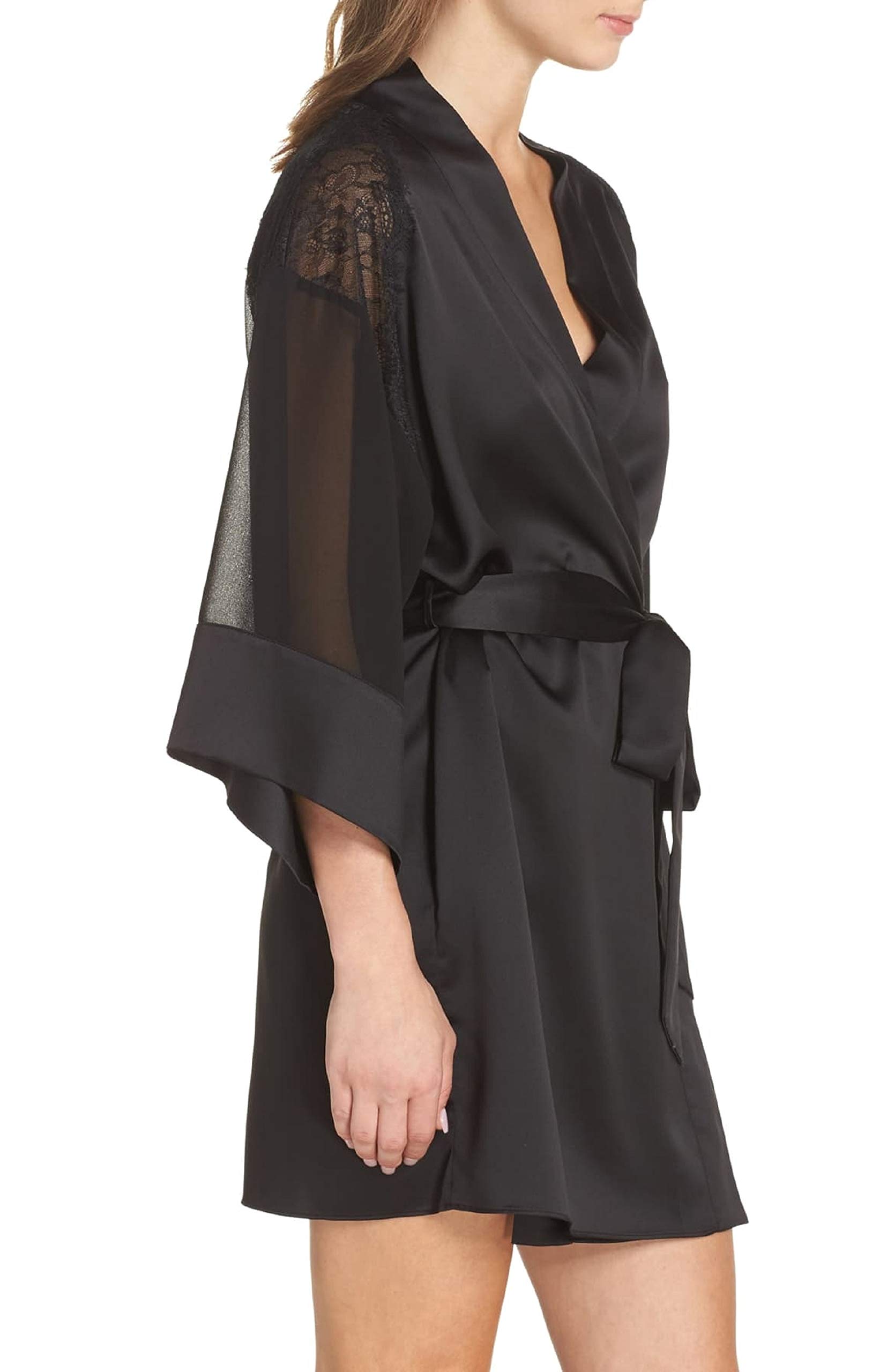 Margo Women's Black Soft Fleece Robe - Small Size, Cozy Bathrobe for Spa, Lounge & Relaxation at Home