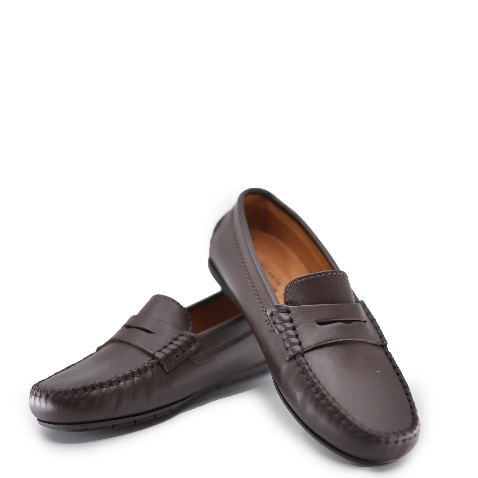 Men's Atlanta Moccasin Penny Loafers in Mocha Brown - Comfortable Slip-On Casual Shoes for Office, Business & Travel