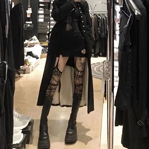 2 Pack Ripped Gothic Tights for Women - Punk Fishnet Stockings for Gothic Fashion & Alternative Clothing | Perfect for Halloween, Cosplay & Dark Aesthetic Outfits