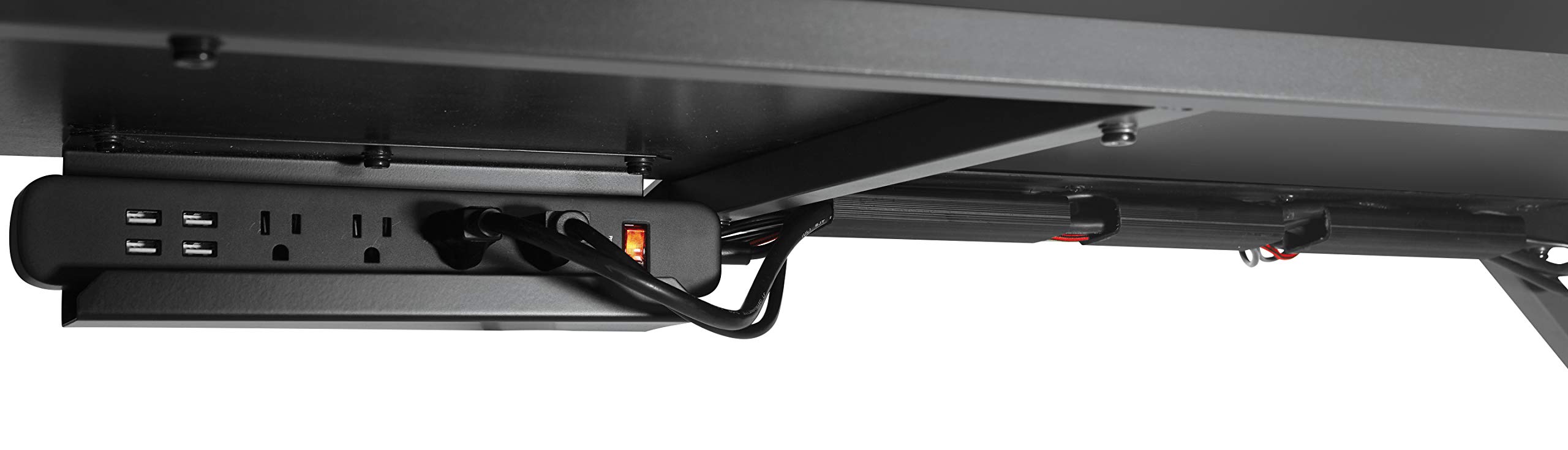 OSP Alpha Battlestation Gaming Desk - Ergonomic Computer Desk for PC & Console Gamers - Black Home Office Furniture for Streaming & Esports Setup