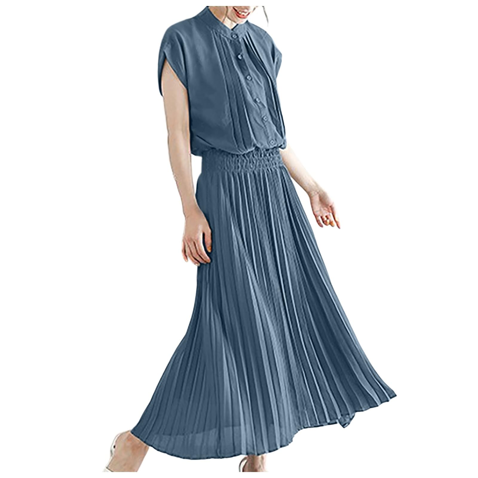 Elegant Pink Formal Summer Dress for Women 2023 - Plus Size Short Sleeve Party Dress for Weddings, Cocktails & Office Wear