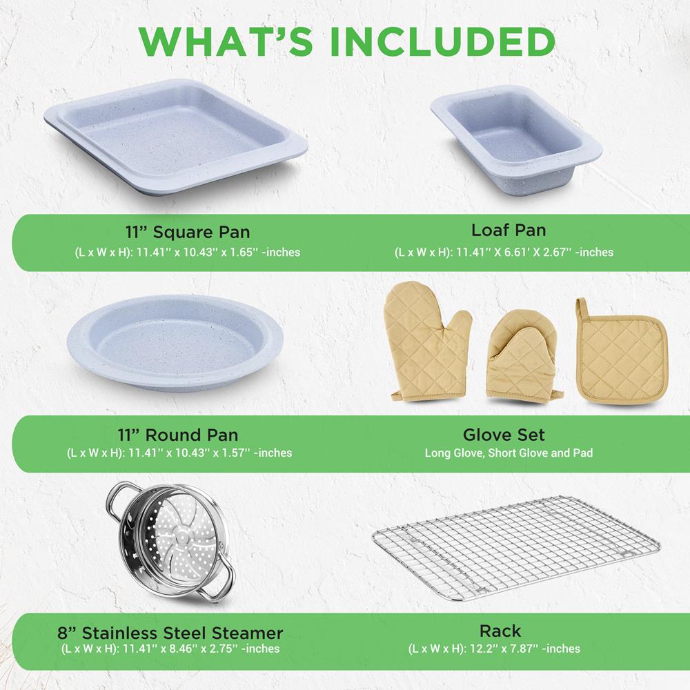Premium 12-Piece Non-Stick Cookware and Bakeware Set for Home Kitchen - Pots, Pans, Baking Sheets for Cooking, Roasting & Baking | Perfect for Family Dinners, Holiday Meals & Professional Chefs