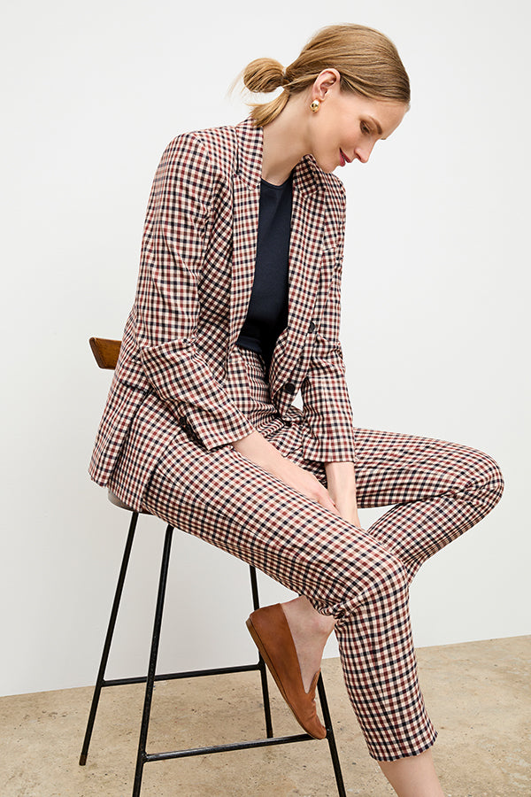 Mejia Men's Windowpane Sharkskin Dress Pants - Classic Business Casual Trousers for Office Work & Formal Events