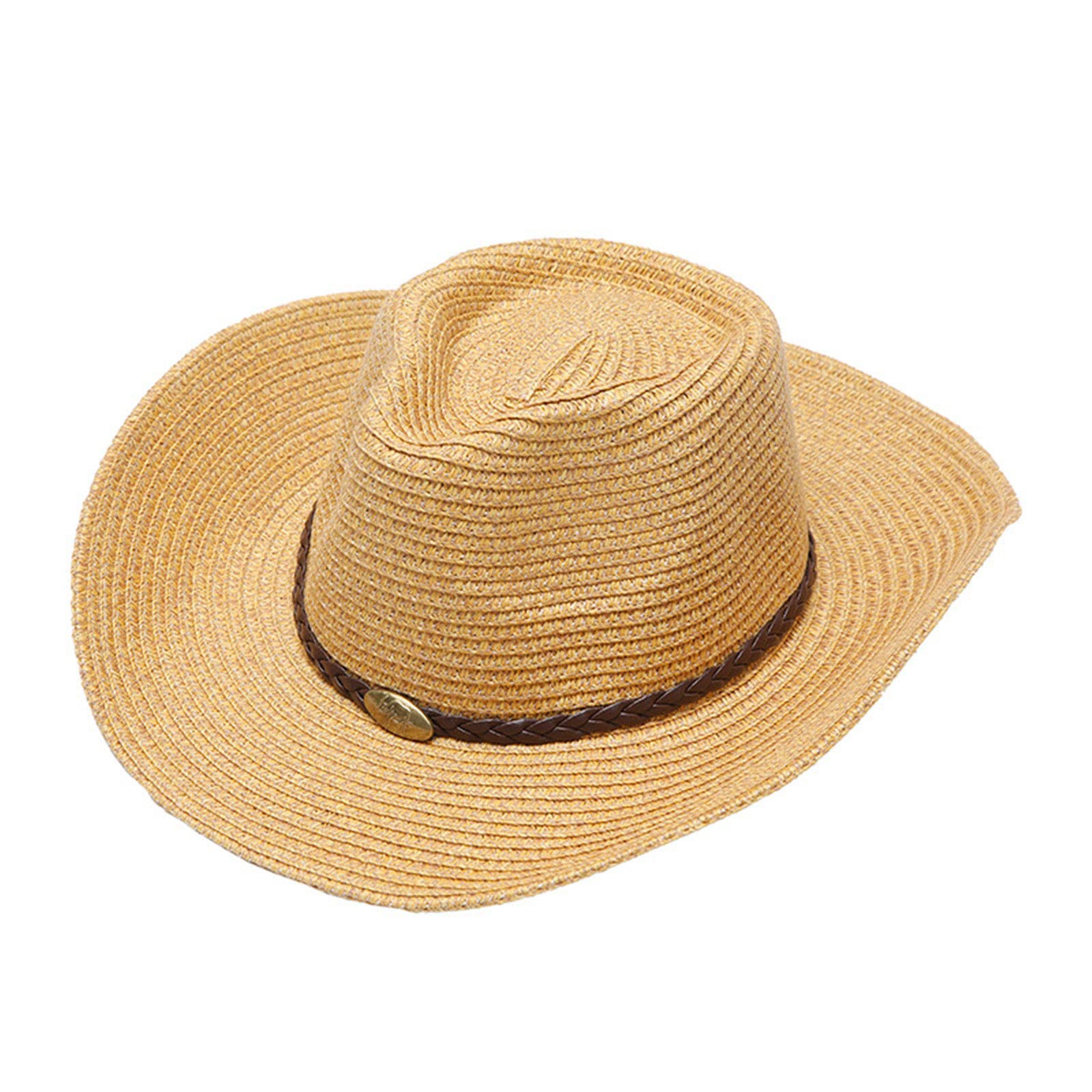 Stylish Unisex Summer Cow Print Cowboy Hat with Sun Protection - Perfect for Beach, Outdoor, and Casual Wear