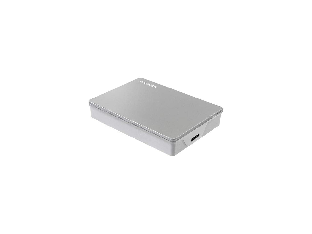 Toshiba Canvio Flex 4TB Portable External Hard Drive USB-C USB 3.0 for PC Mac Tablet - High Speed Storage for Backup, Photos, Videos & Gaming (Silver)