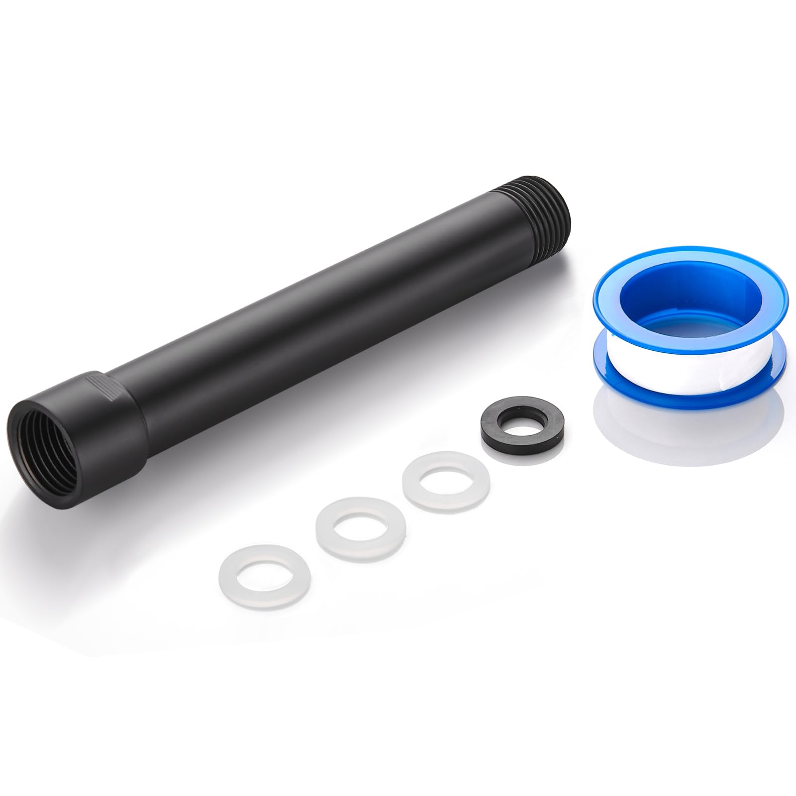 6-Inch Stainless Steel Shower Arm Extender - Matte Black Shower Head Extension Pipe for Bathroom | Perfect for Adjustable Shower Height & Handicap Accessibility