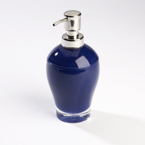 Umbra Gloss Soap Dispenser Pump - Modern Cobalt Blue Bathroom Soap Dispenser for Kitchen, Bathroom Counter & Sink - Elegant Liquid Hand Soap Bottle for Home Decor