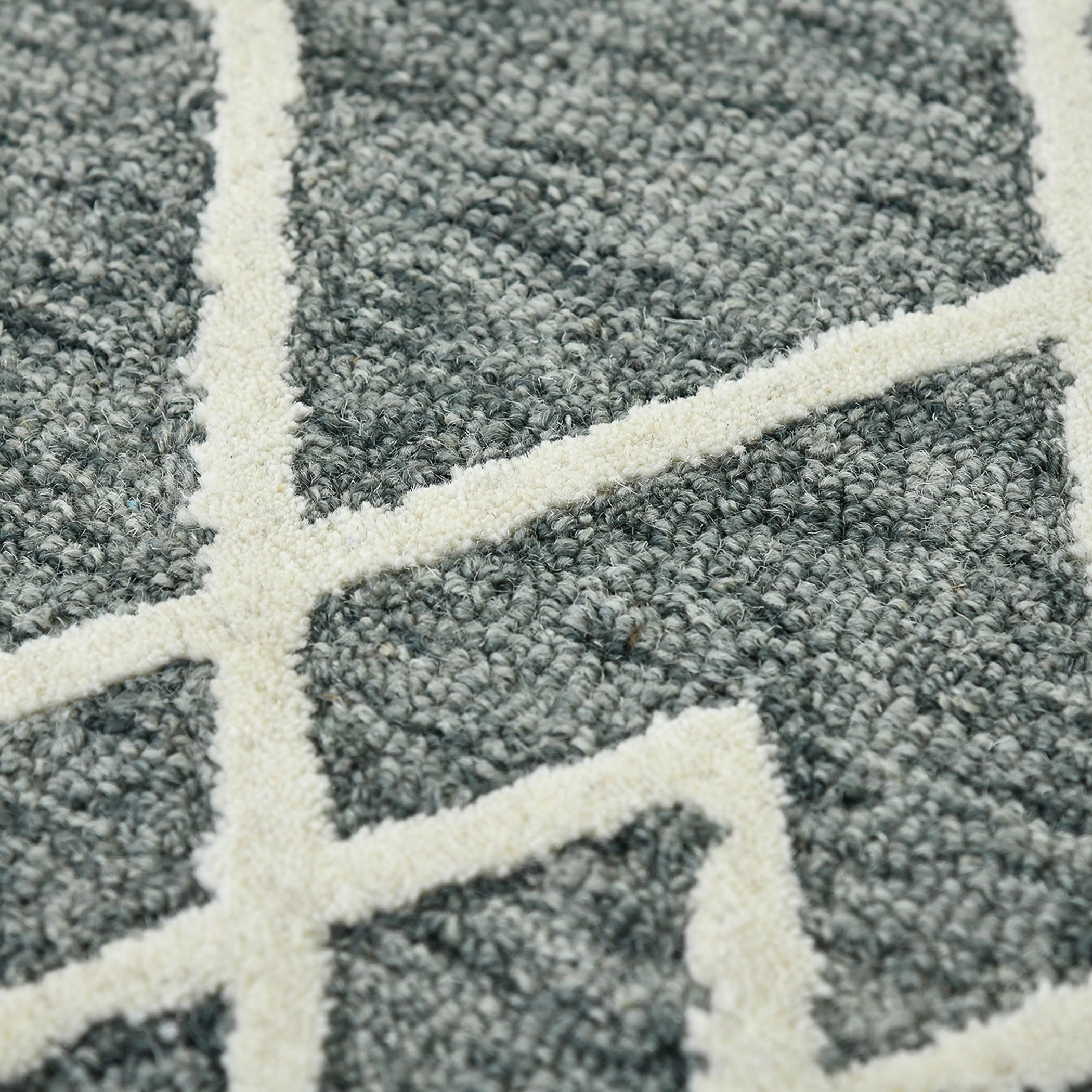 AMER Rugs Vista Duncan Collection 8x10 Hand-Hooked 100% Wool Area Rug - Geometric Grey Pattern for Living Room, Bedroom & Kitchen | Durable Floor Covering for Home Decor & High Traffic Areas