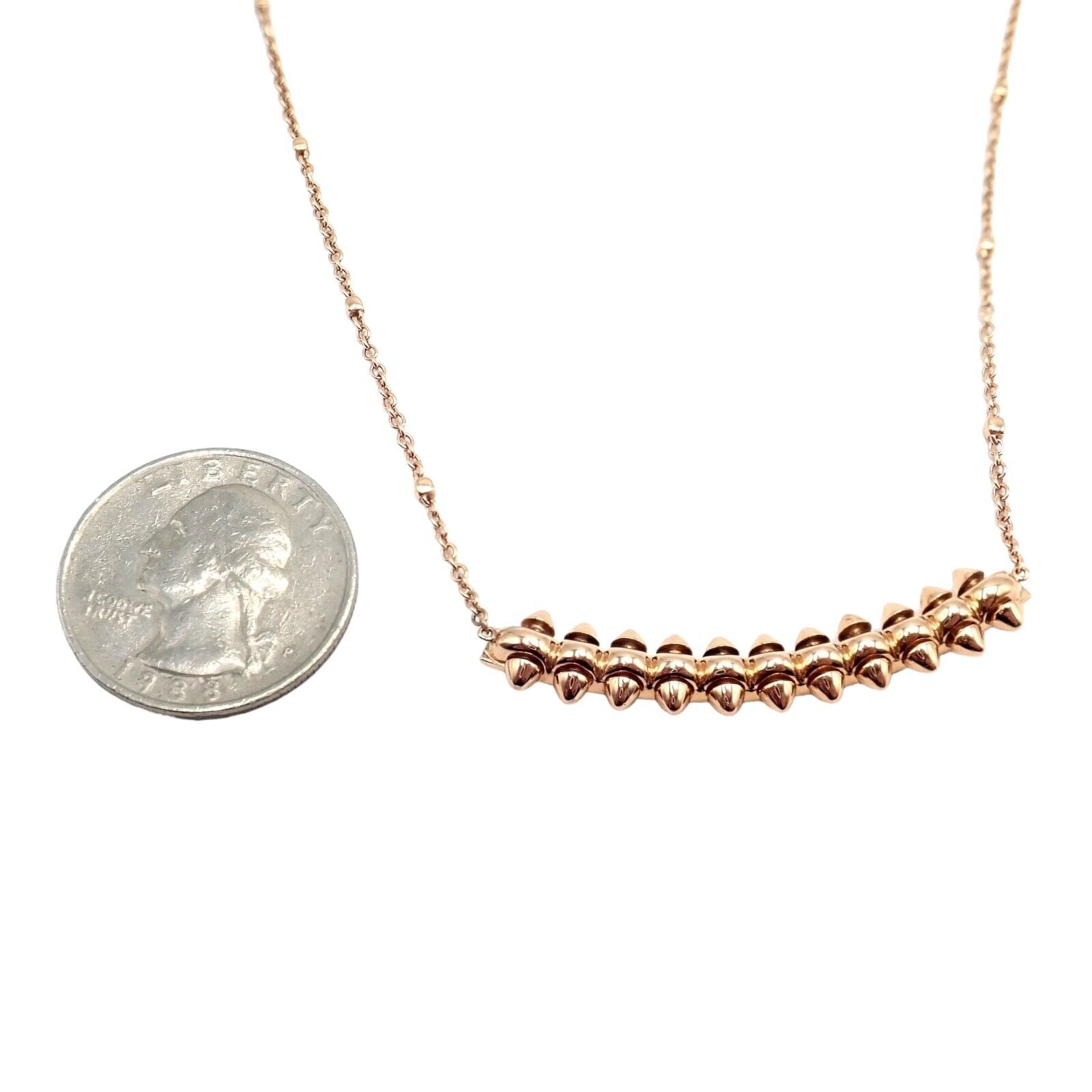 Authentic Clash De Cartier 18k Rose Gold Large Necklace for Women - Luxury Statement Jewelry for Parties, Weddings & Special Occasions