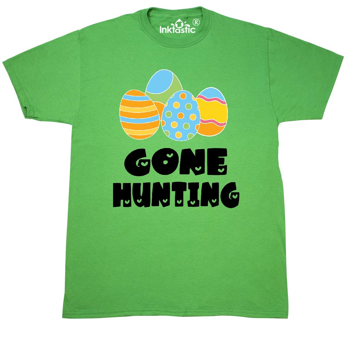Gone Hunting Easter Eggs T-Shirt - Blue & Yellow Design for Easter Outfits